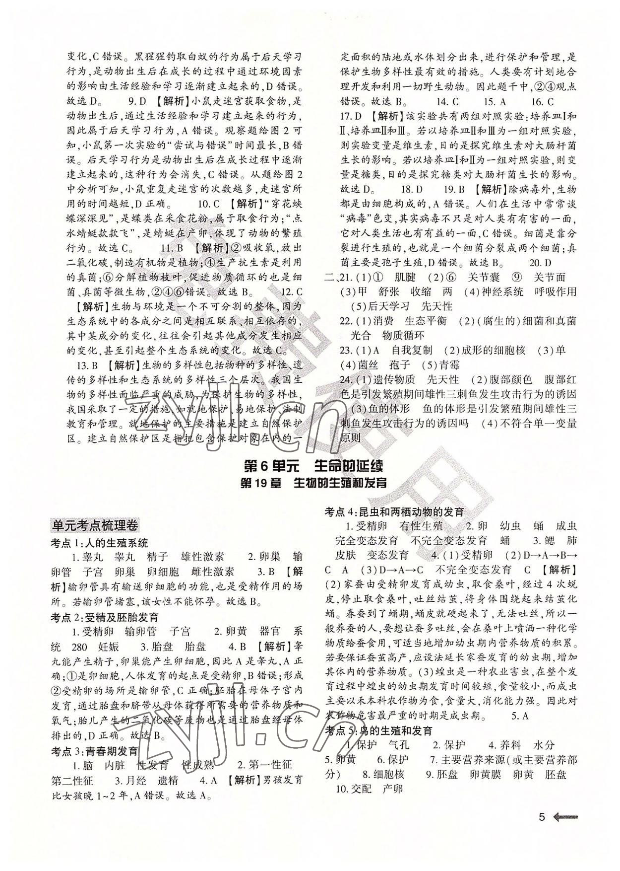 2022年节节高大象出版社八年级生物全一册北师大版 第5页