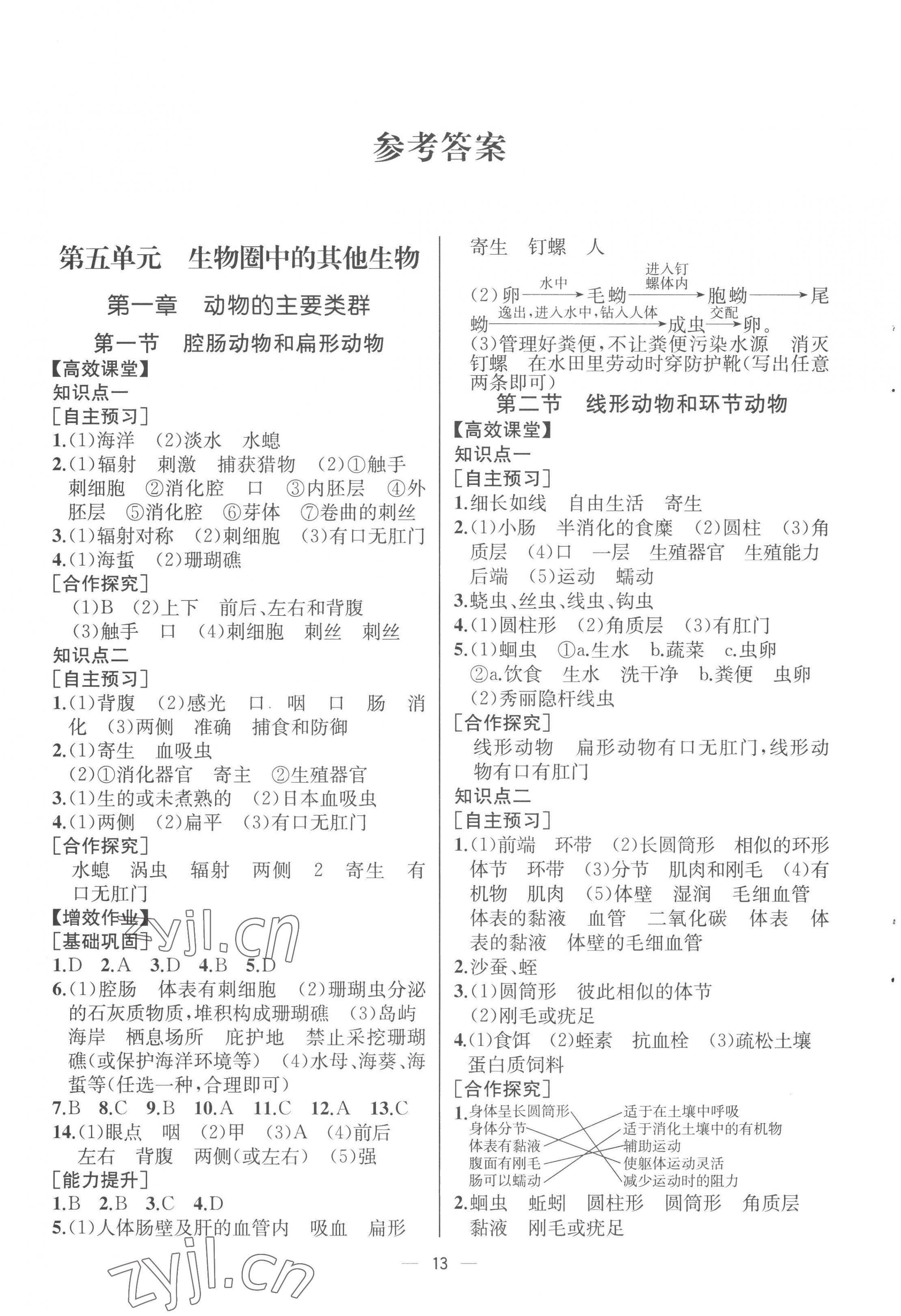 2022年人教金學典同步解析與測評八年級生物上冊人教版云南專版 第1頁