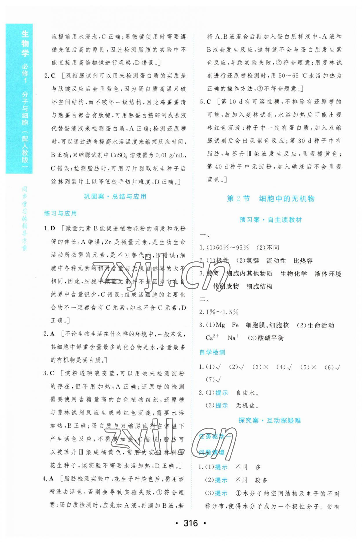 2022年新課程學(xué)習(xí)與測評生物必修1人教版 第6頁