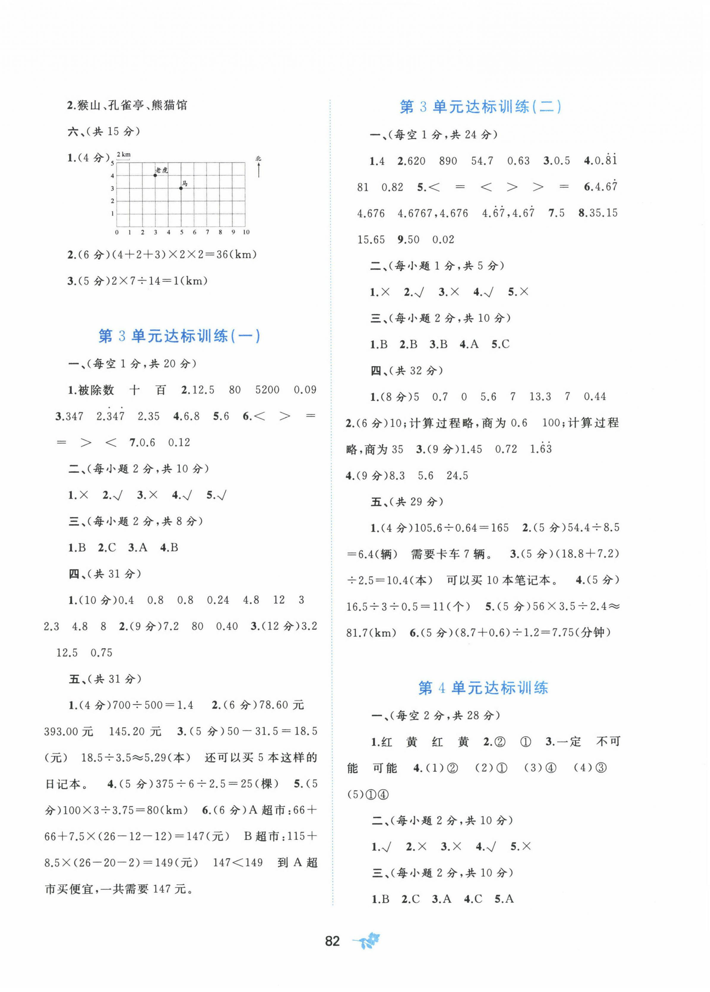 2022年新課程學(xué)習(xí)與測評單元雙測五年級數(shù)學(xué)上冊人教版A版 第2頁