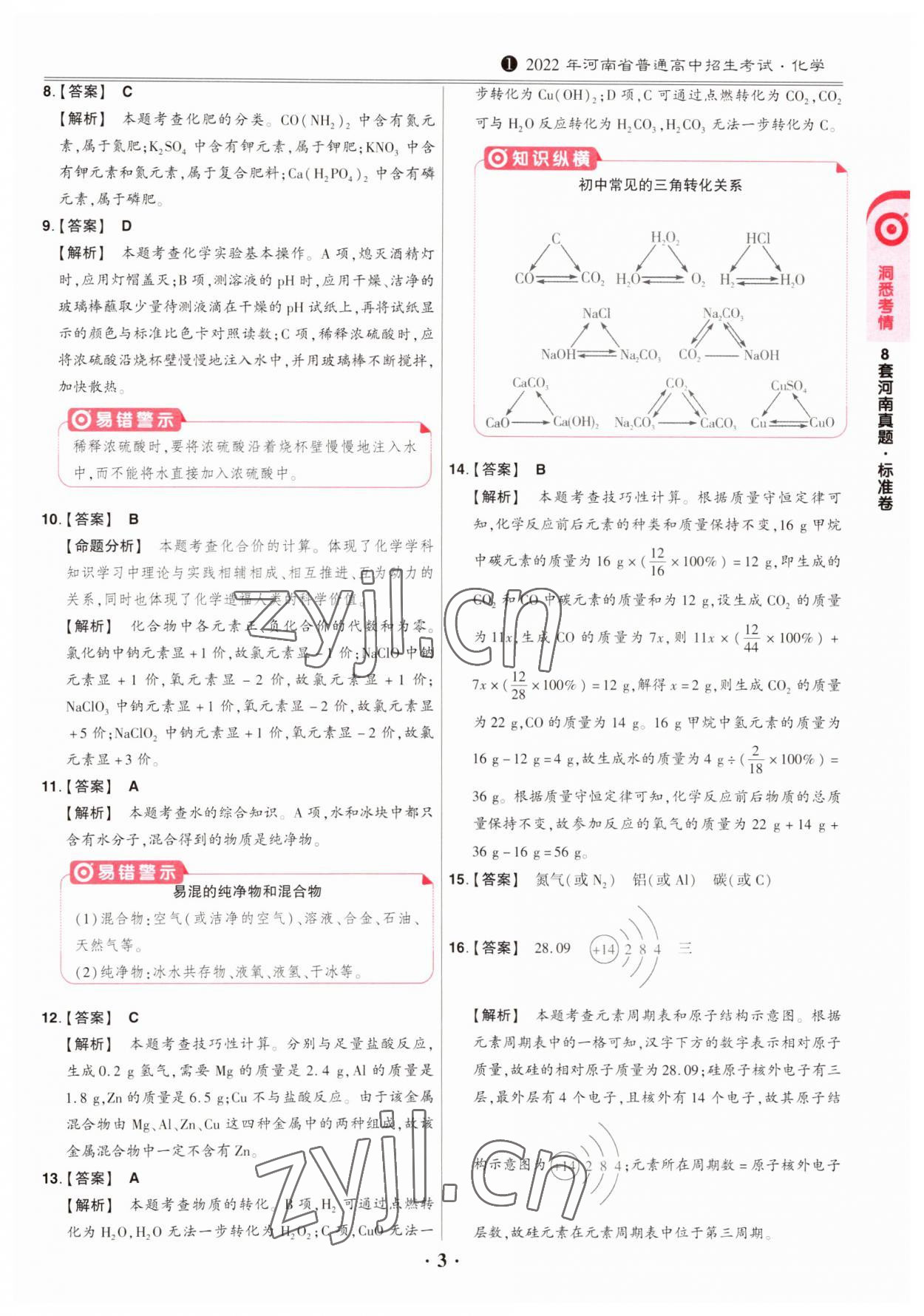 2023年鼎成中考模擬試卷精編化學(xué)河南專版 第3頁