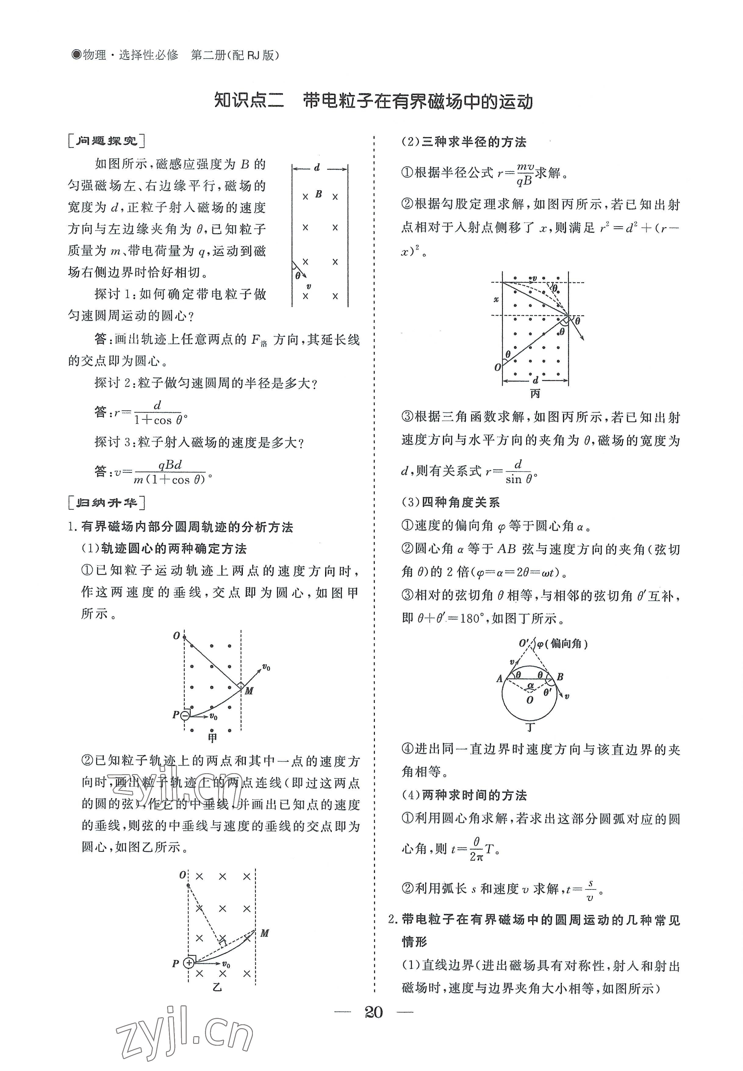 2022年高中導(dǎo)學(xué)測(cè)控優(yōu)化設(shè)計(jì)方案物理選擇性必修第二冊(cè)人教版 參考答案第20頁(yè)