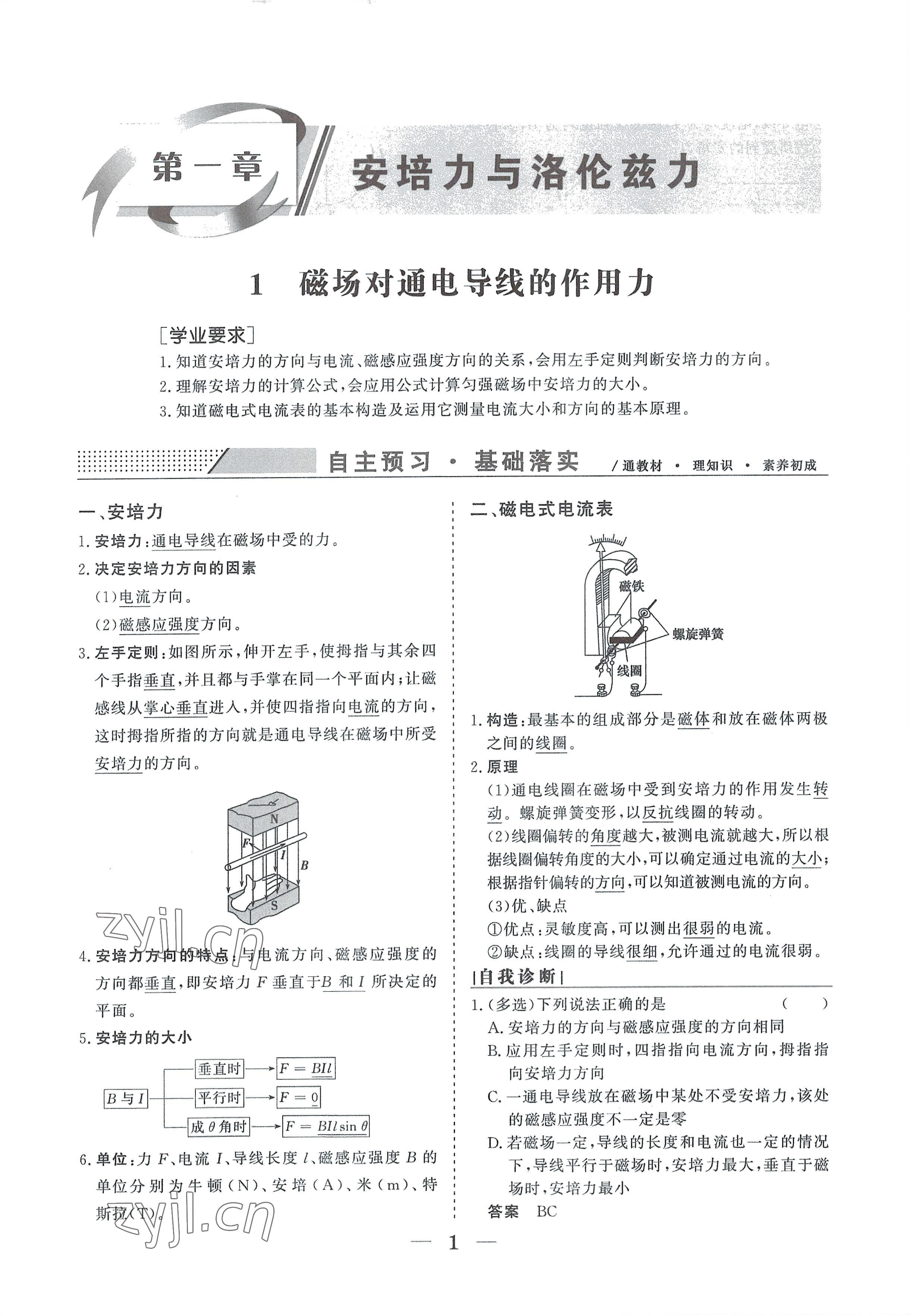 2022年高中導(dǎo)學(xué)測(cè)控優(yōu)化設(shè)計(jì)方案物理選擇性必修第二冊(cè)人教版 參考答案第1頁(yè)