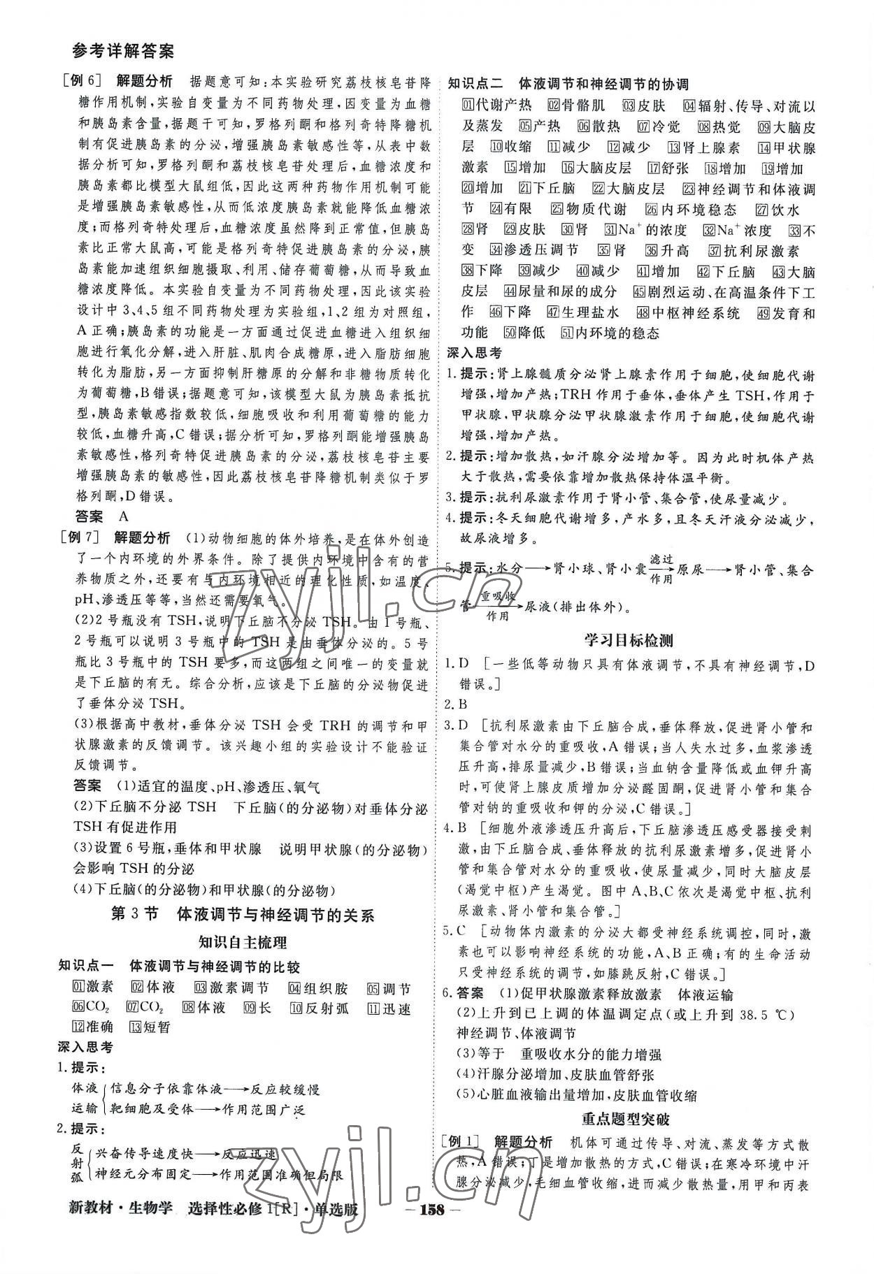 2022年金版教程高中新课程创新导学案高中生物选择性必修1人教版 参考答案第10页