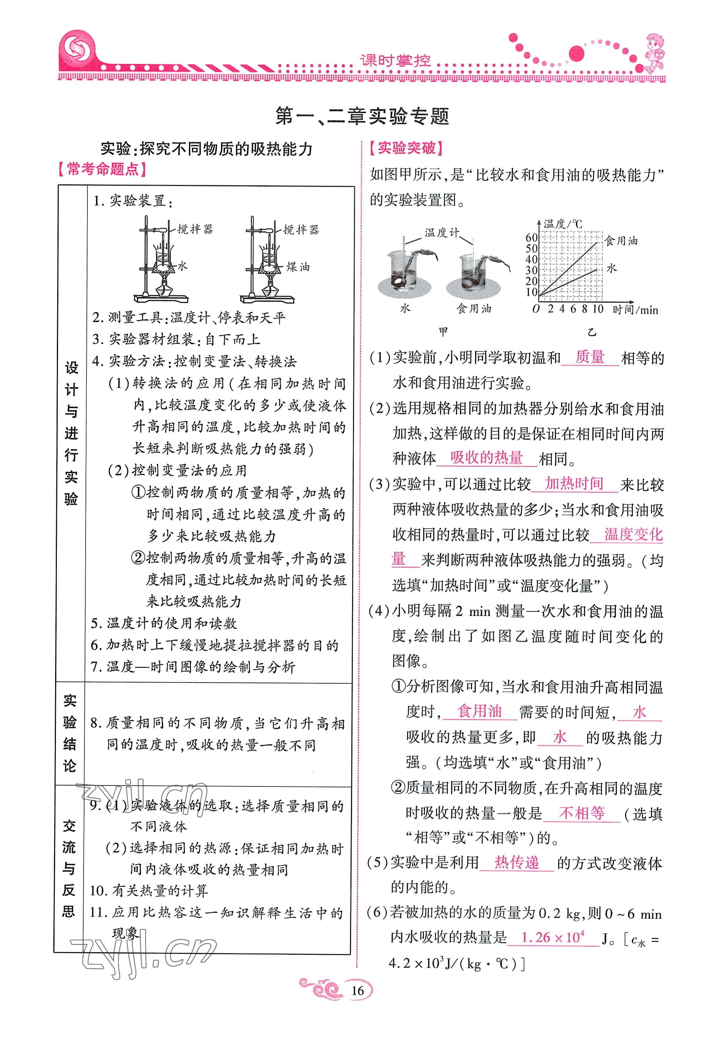 2022年課時(shí)掌控九年級(jí)物理全一冊(cè)教科版 參考答案第16頁