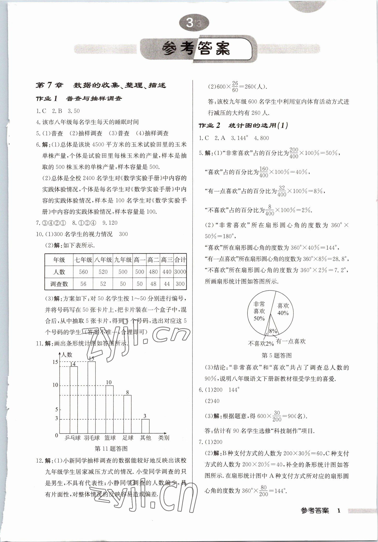2023年启东中学作业本八年级数学下册苏科版徐州专版 第1页