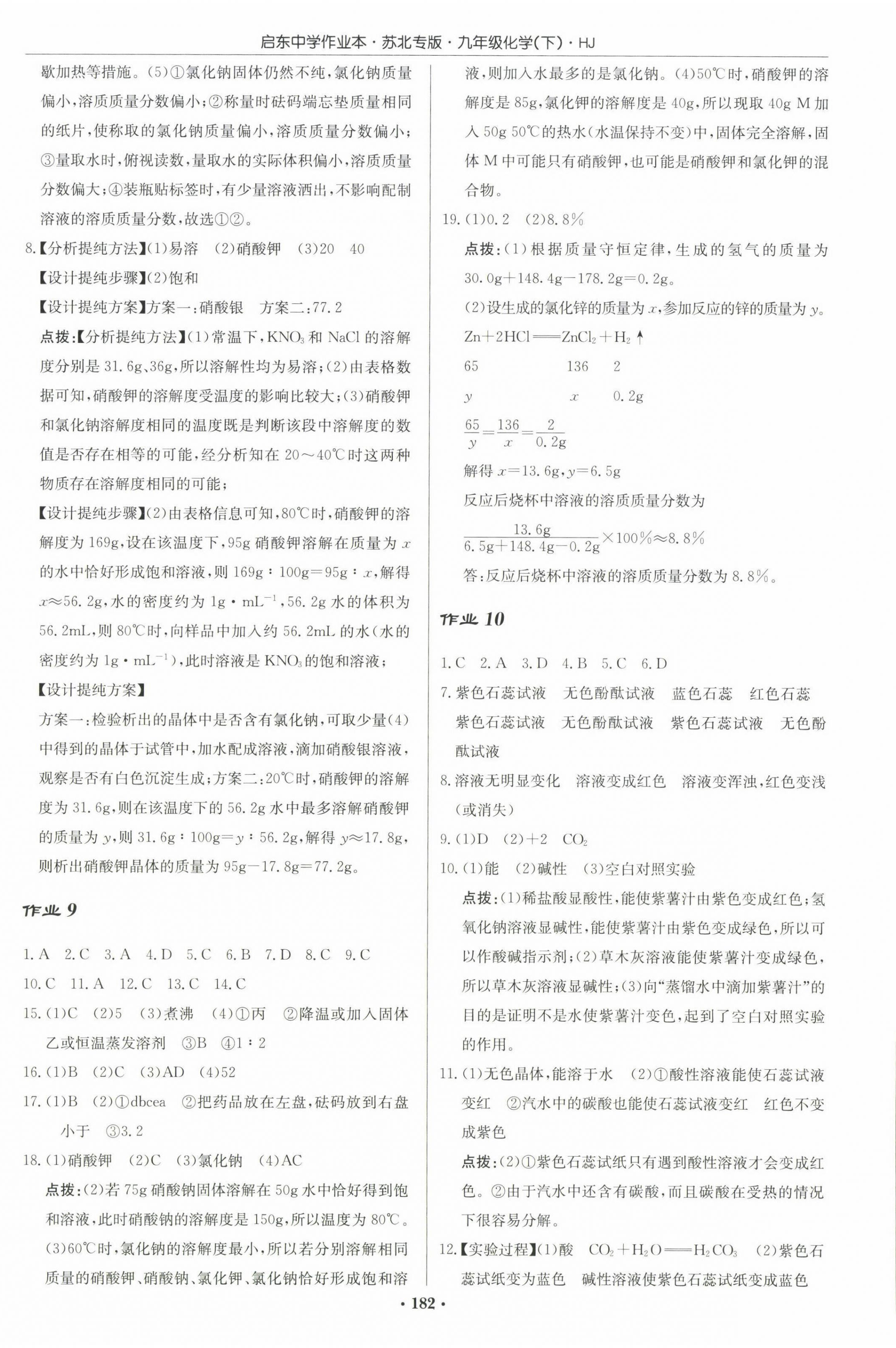 2023年启东中学作业本九年级化学下册沪教版苏北专版 第4页