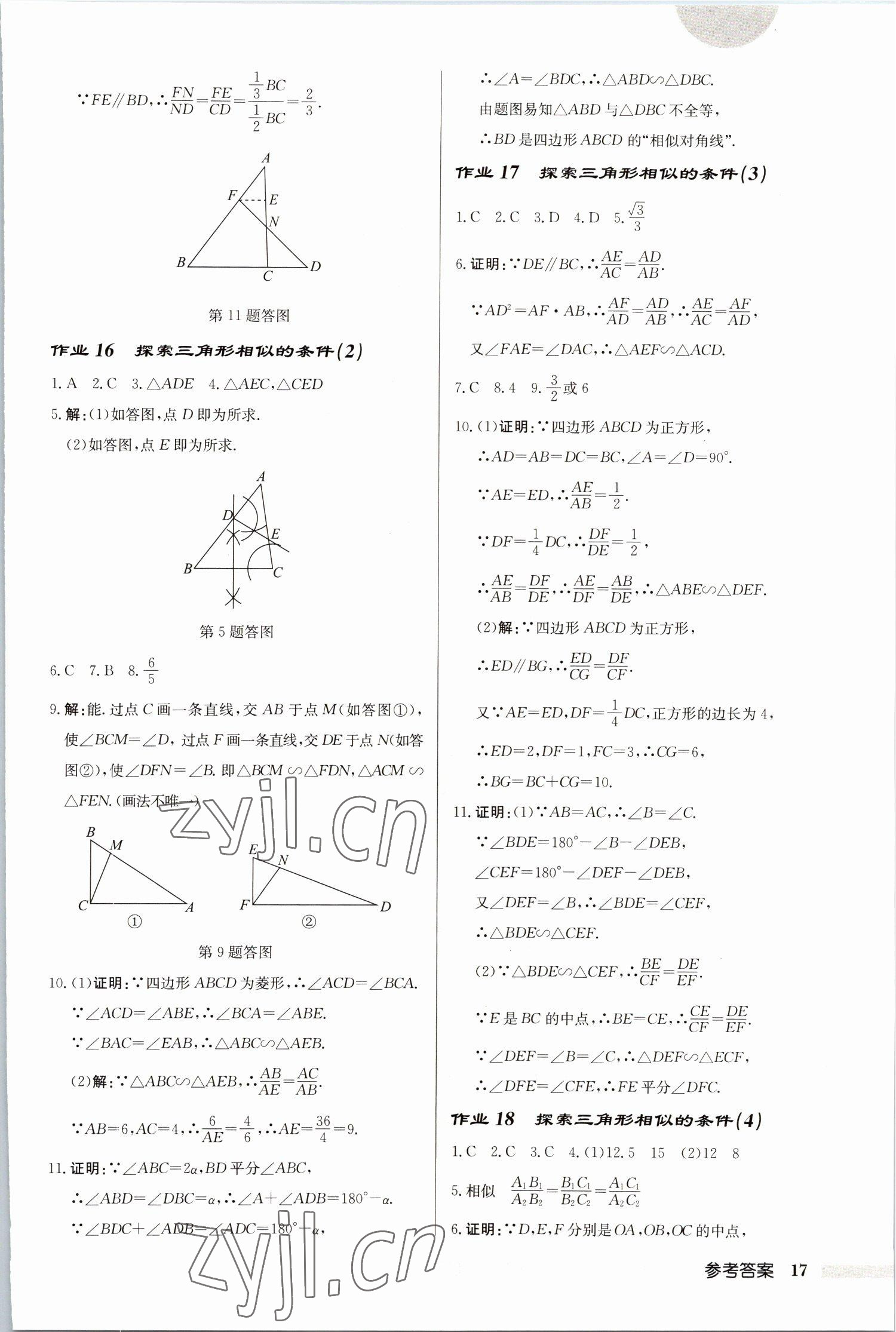 2023年启东中学作业本九年级数学下册苏科版连淮专版 第17页