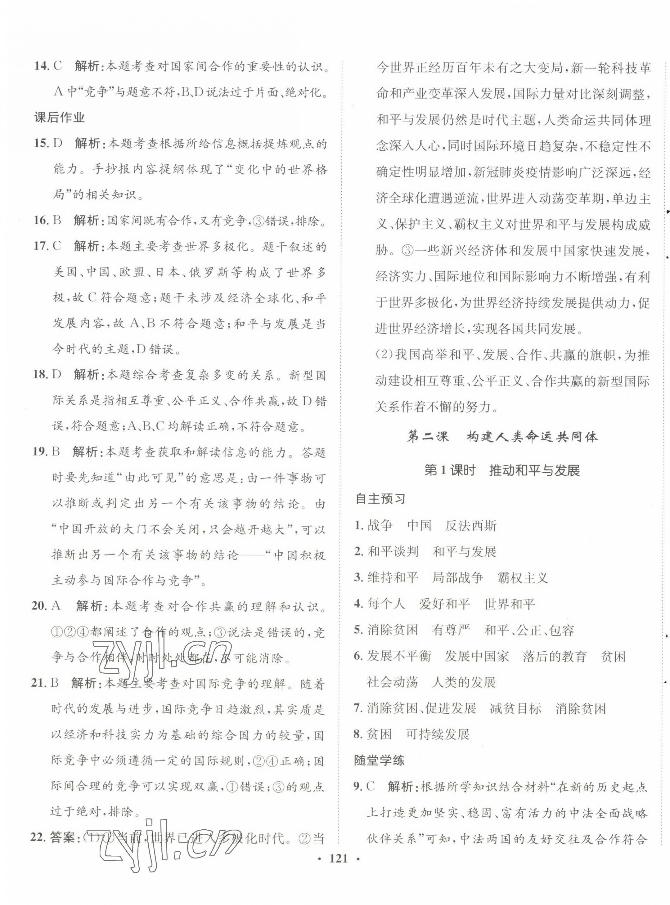 2023年同步训练河北人民出版社九年级道德与法治下册人教版 第3页
