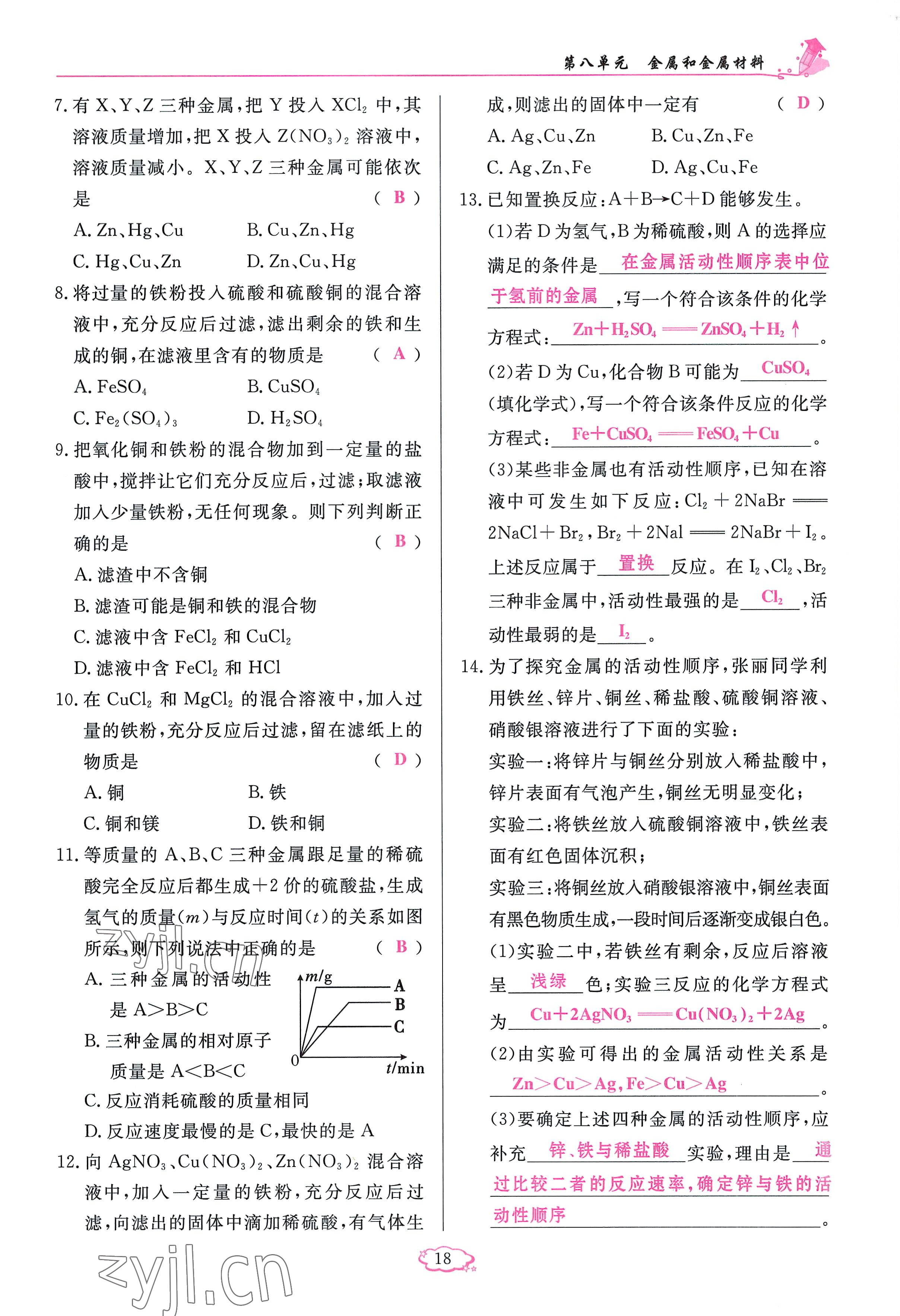 2023年啟航新課堂九年級(jí)化學(xué)下冊(cè)人教版 參考答案第18頁(yè)