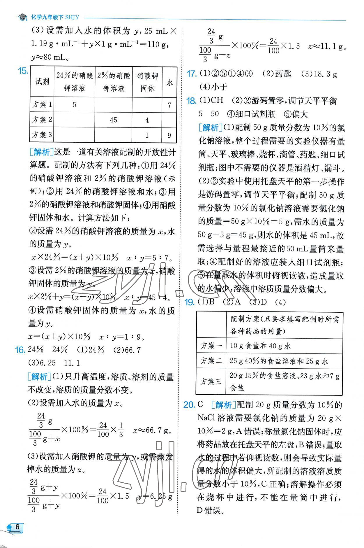 2023年实验班提优训练九年级化学下册沪教版 第6页