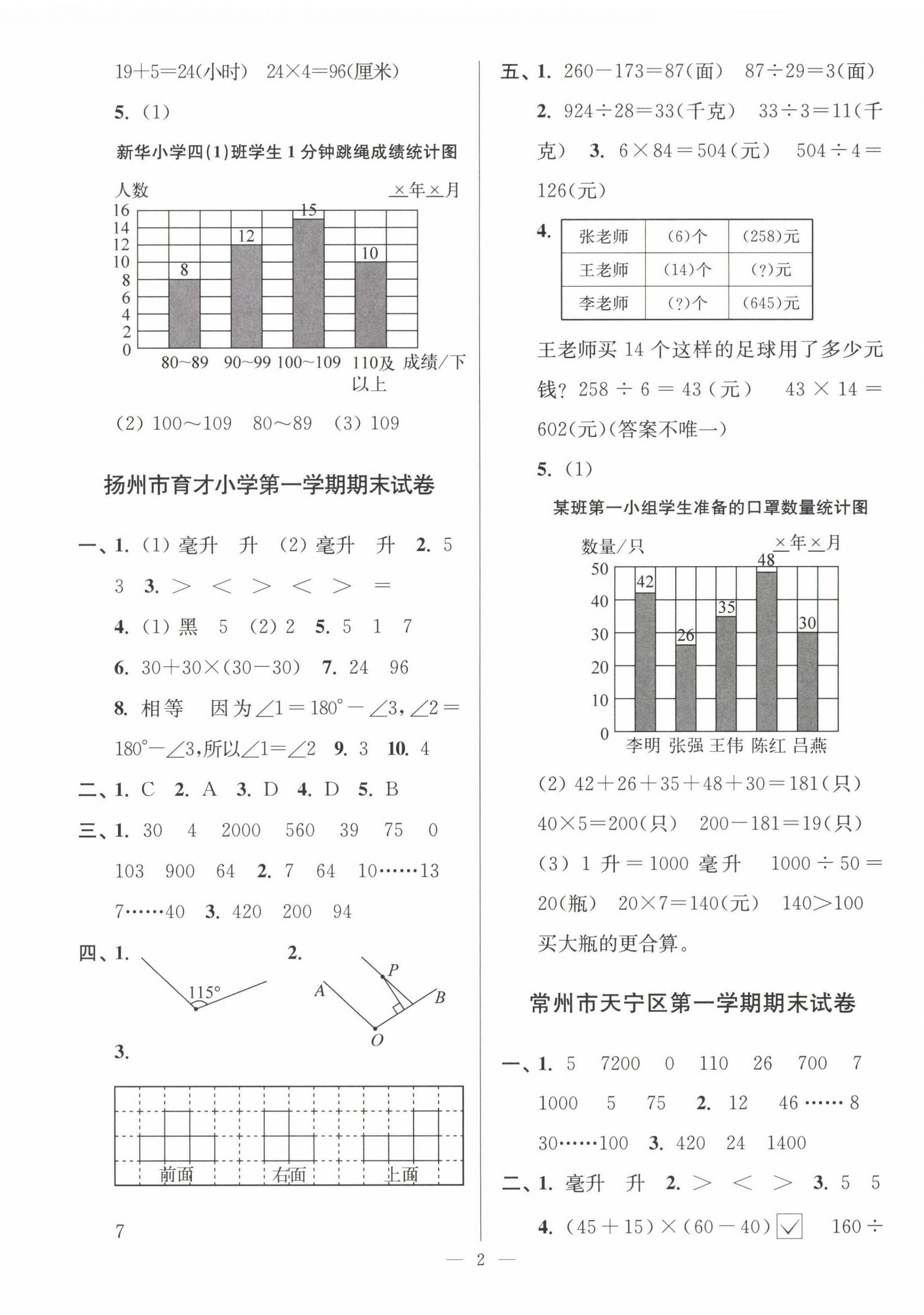 2022年超能学典各地期末试卷精选四年级数学上册苏教版 第2页