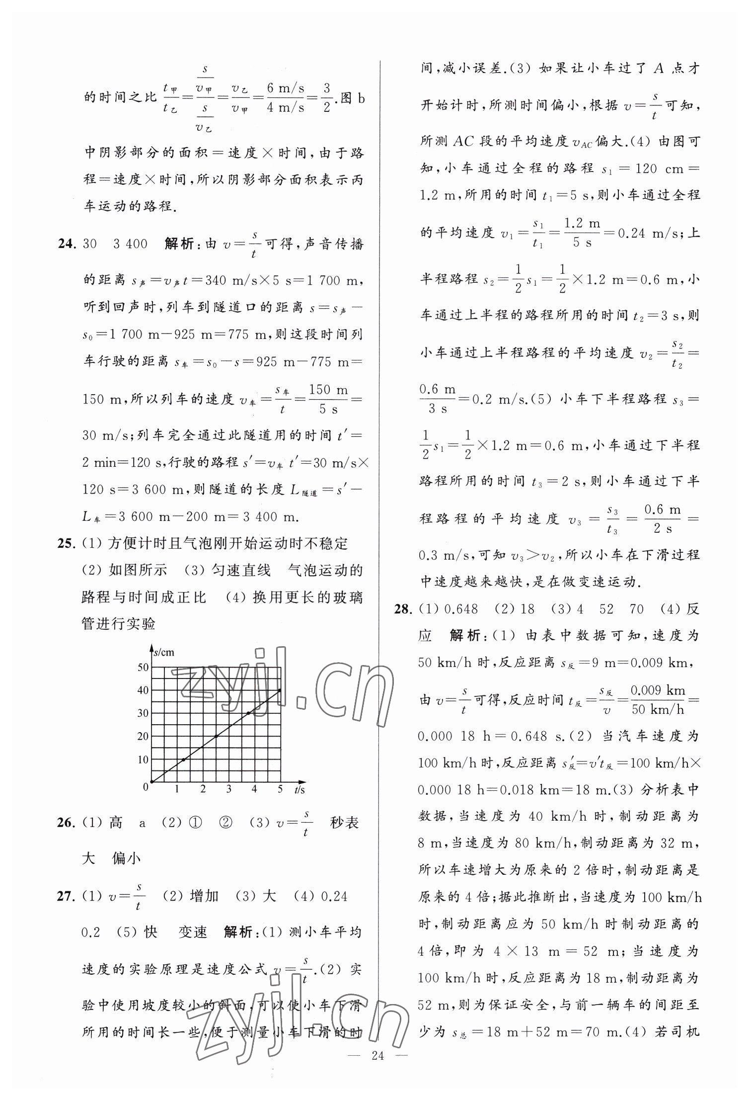 2023年亮点给力大试卷九年级物理下册苏科版 参考答案第24页