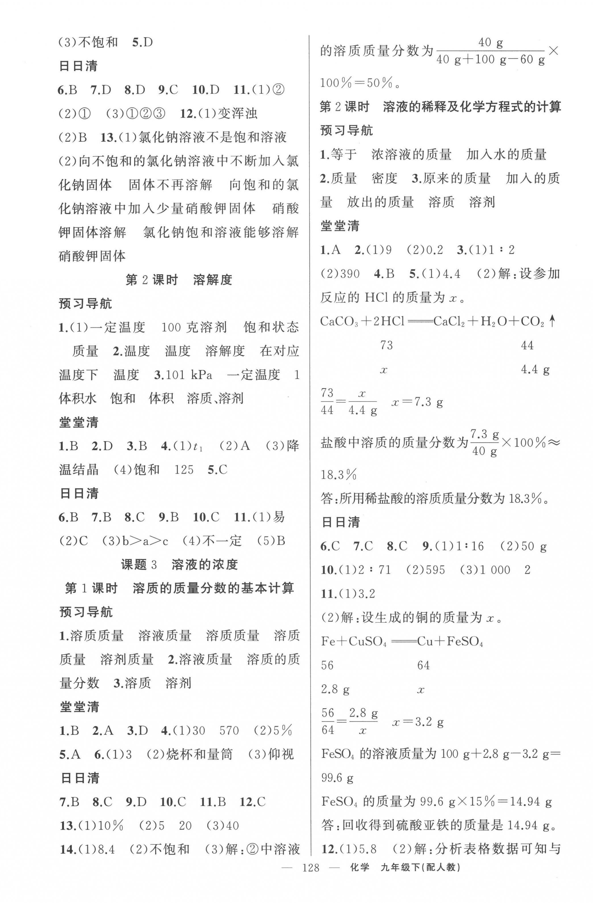 2023年四清導(dǎo)航九年級化學(xué)下冊人教版 第4頁