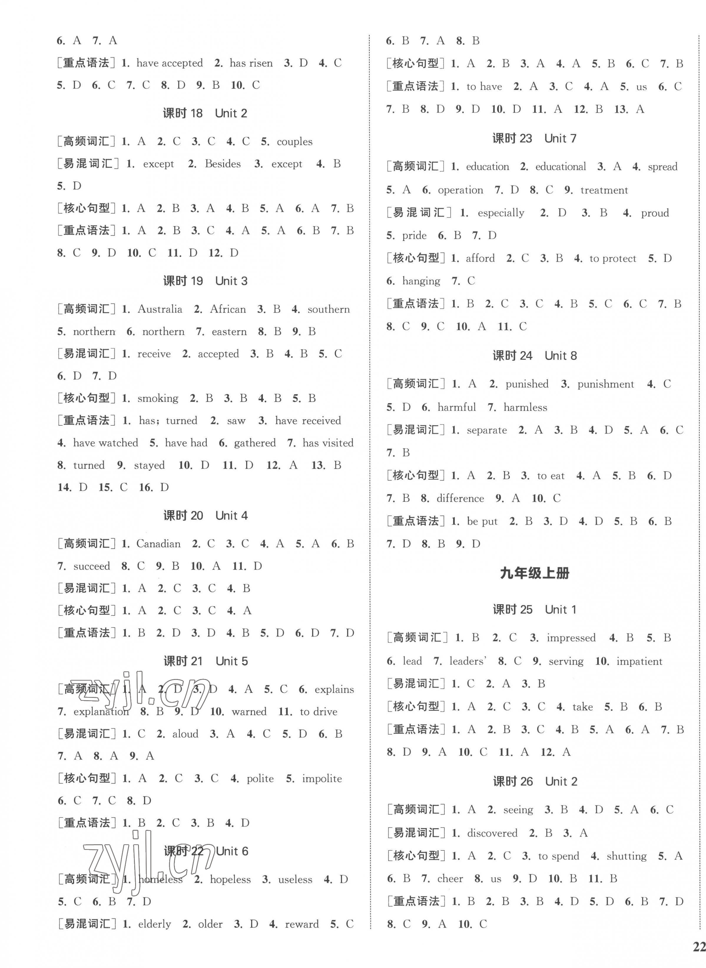 2023年通城1典中考復(fù)習(xí)方略英語(yǔ)譯林版鹽城專用 參考答案第3頁(yè)