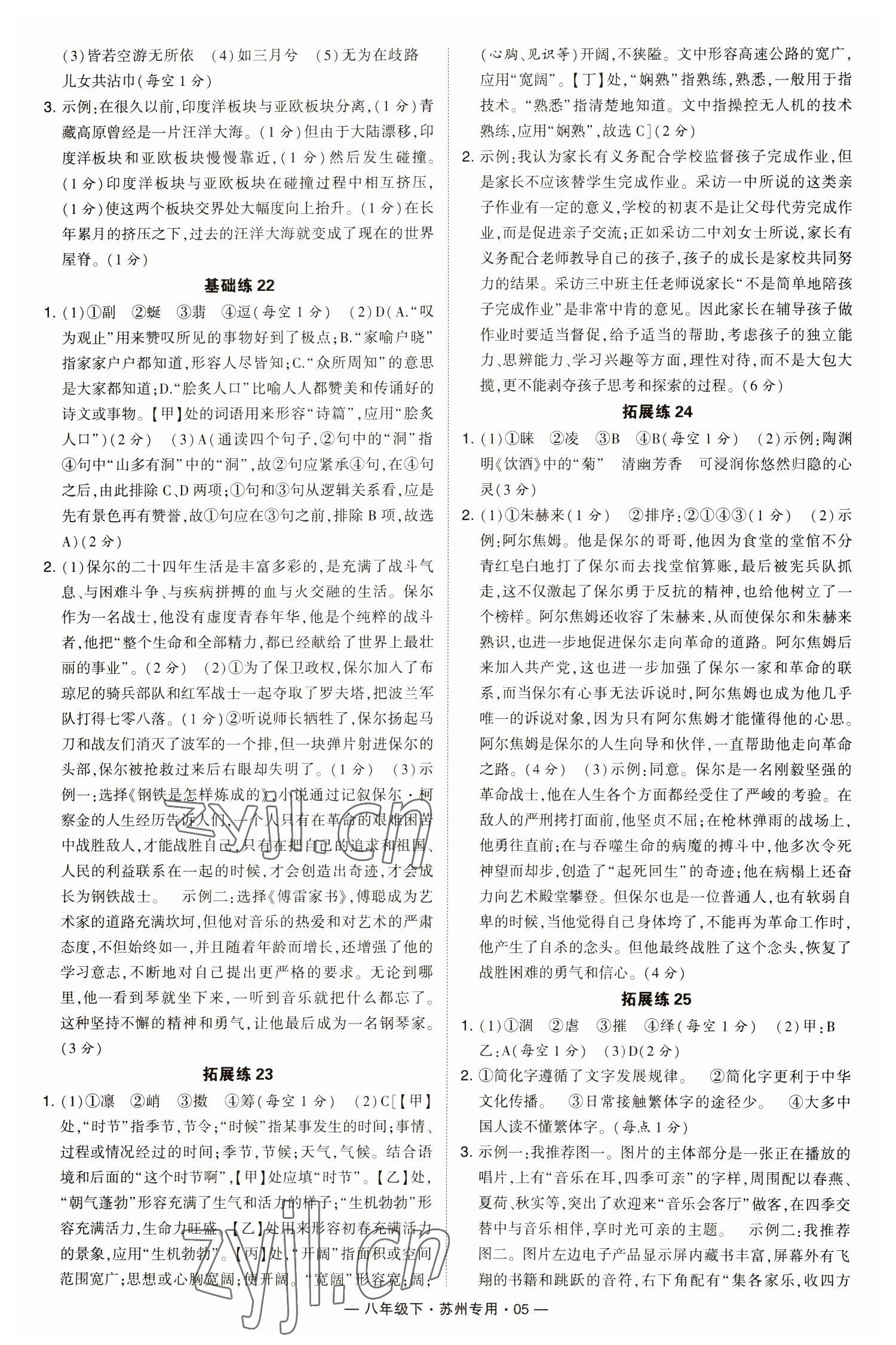 2023年學(xué)霸組合訓(xùn)練八年級語文下冊人教版蘇州專版 第5頁