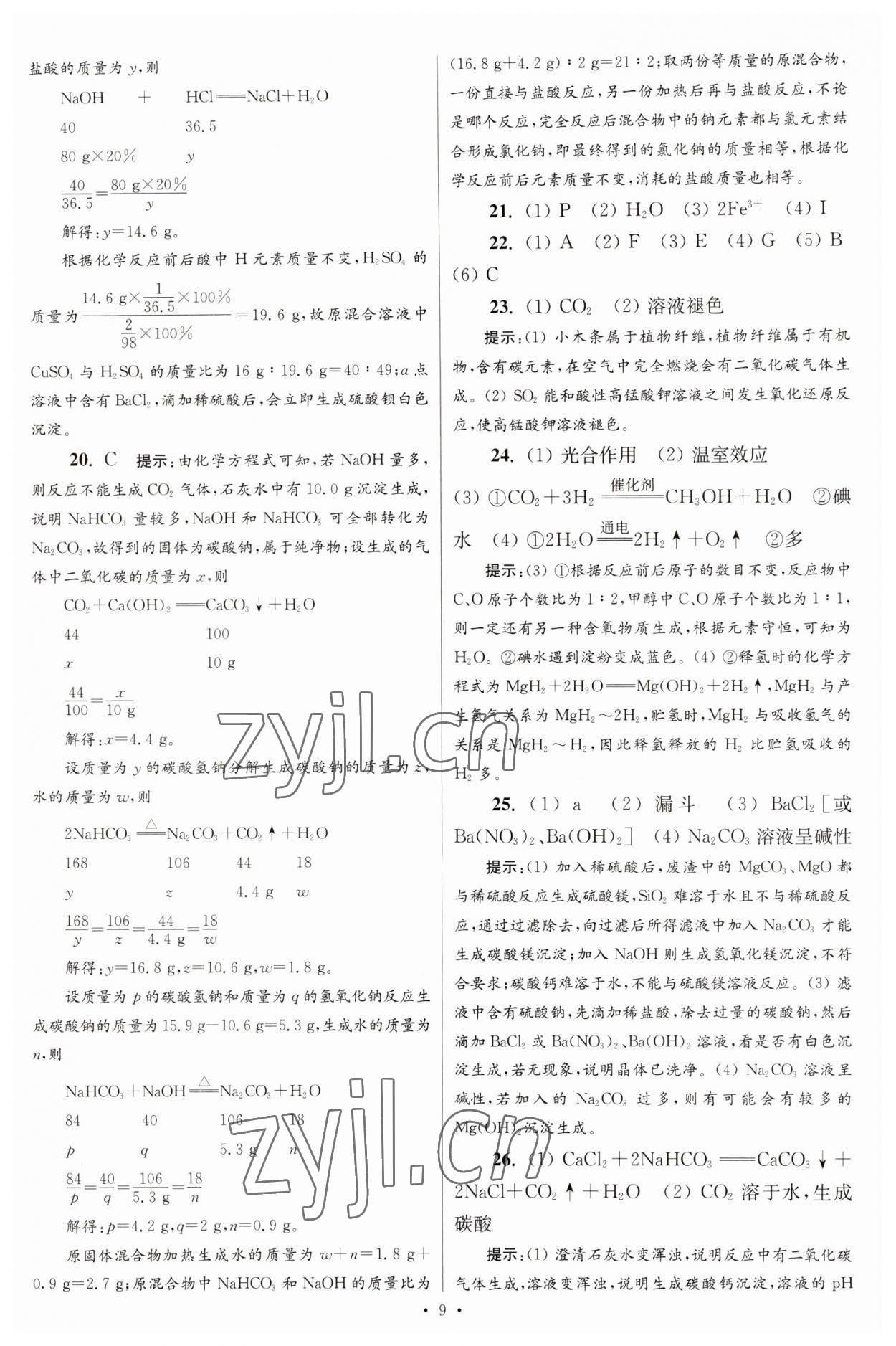 2023年江苏13大市中考试卷与标准模拟优化38套中考化学提优版 第11页