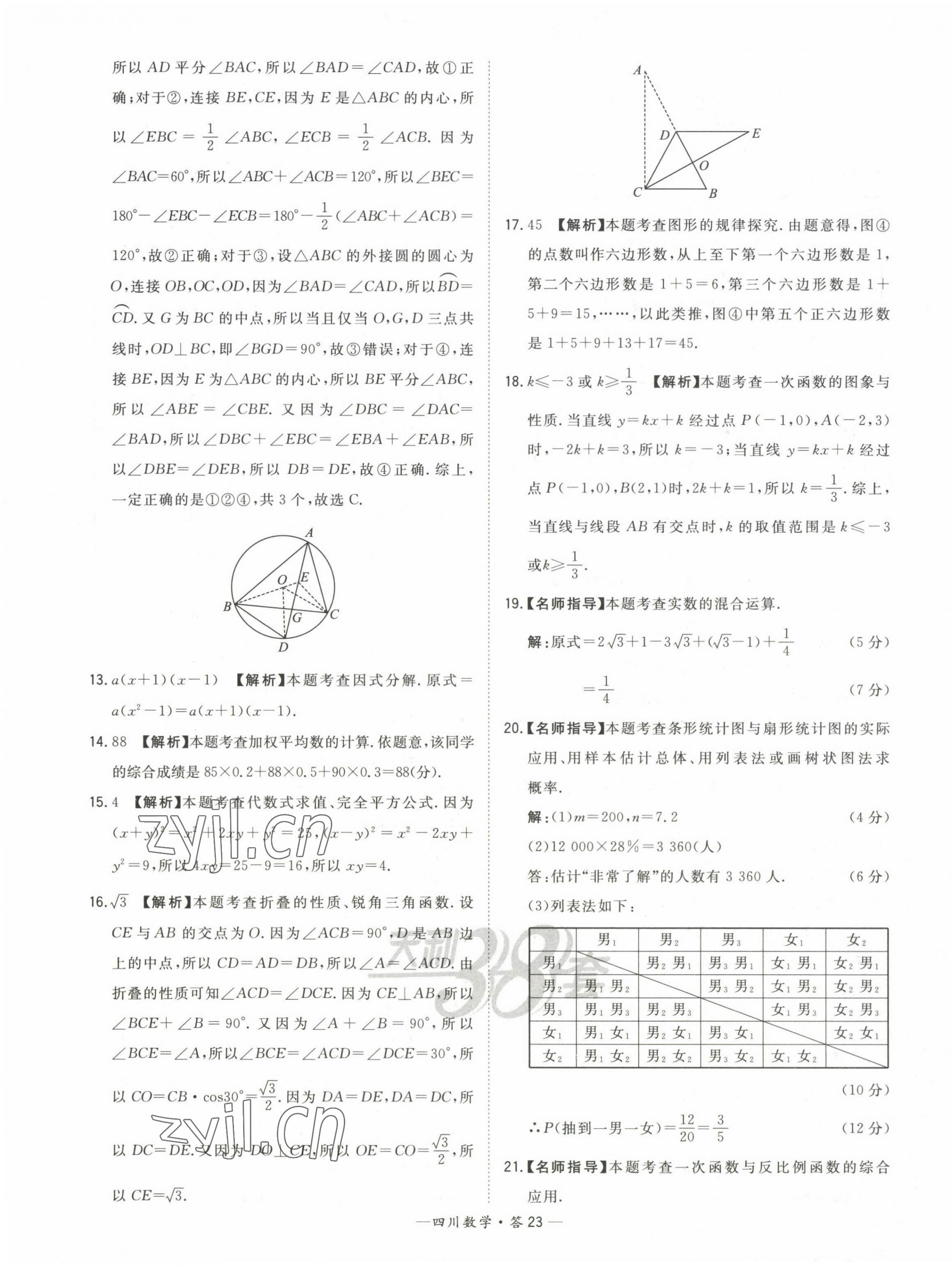 2023年天利38套中考试题精选数学四川专版 第23页