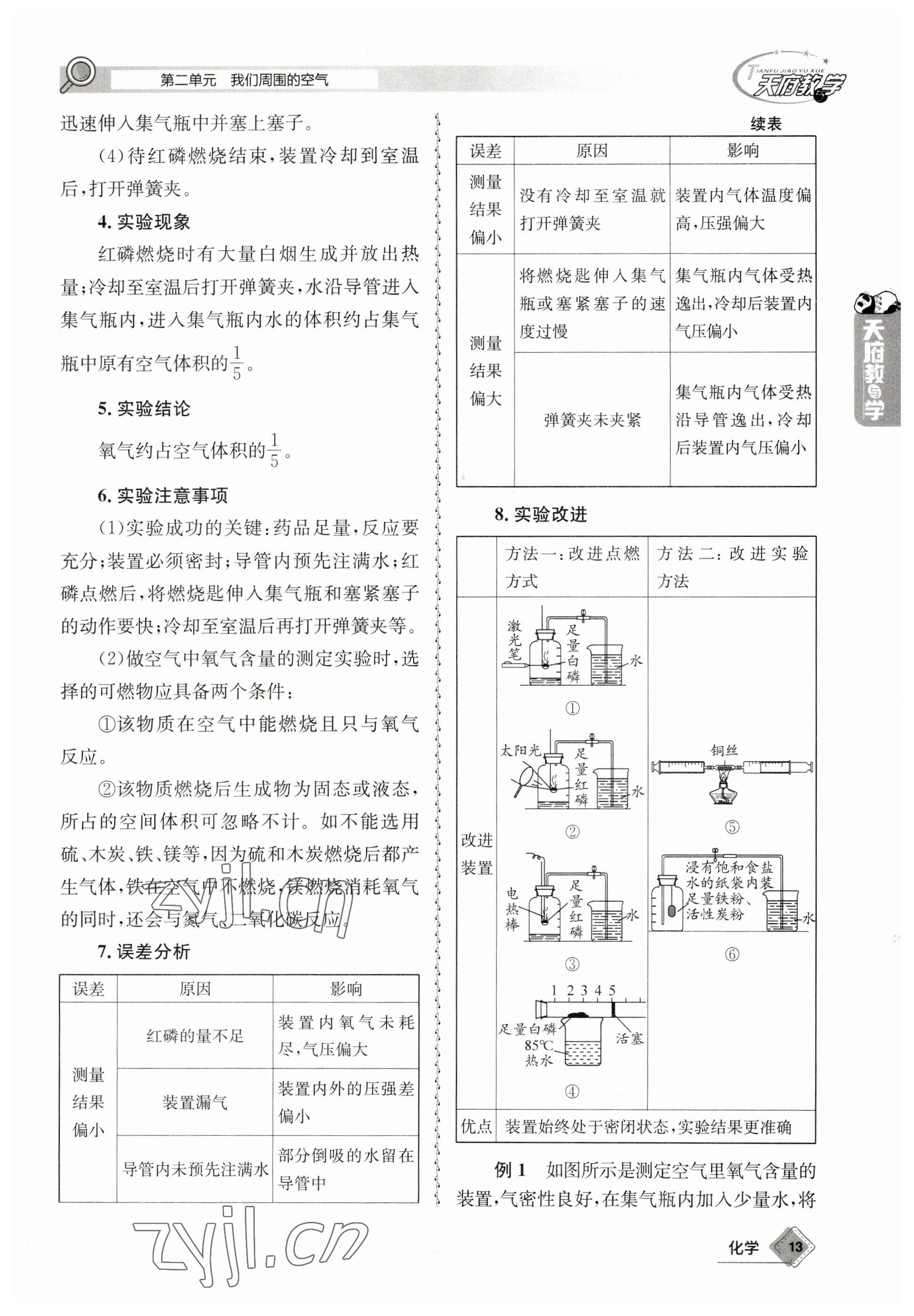 2023年天府教与学中考复习与训练化学 参考答案第13页