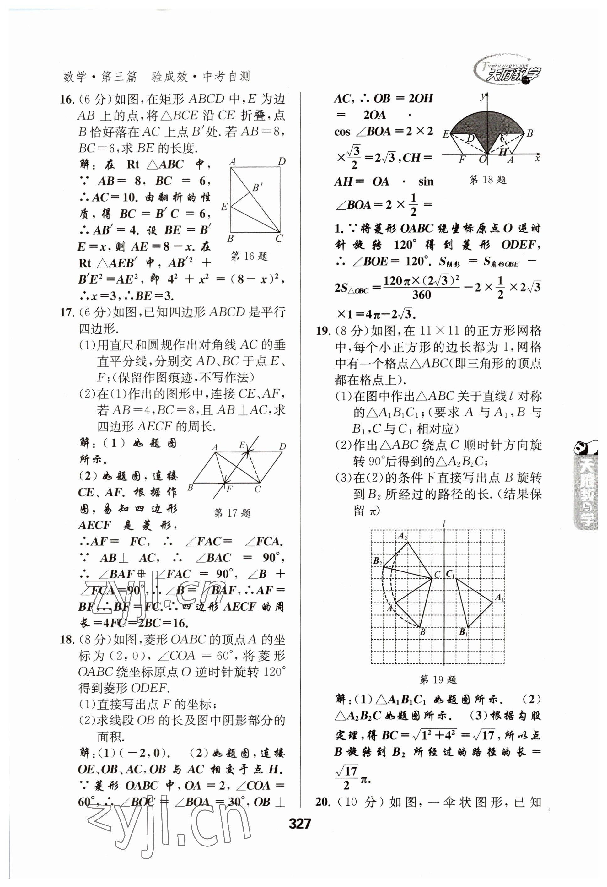 2023年天府教与学中考复习与训练数学 参考答案第27页