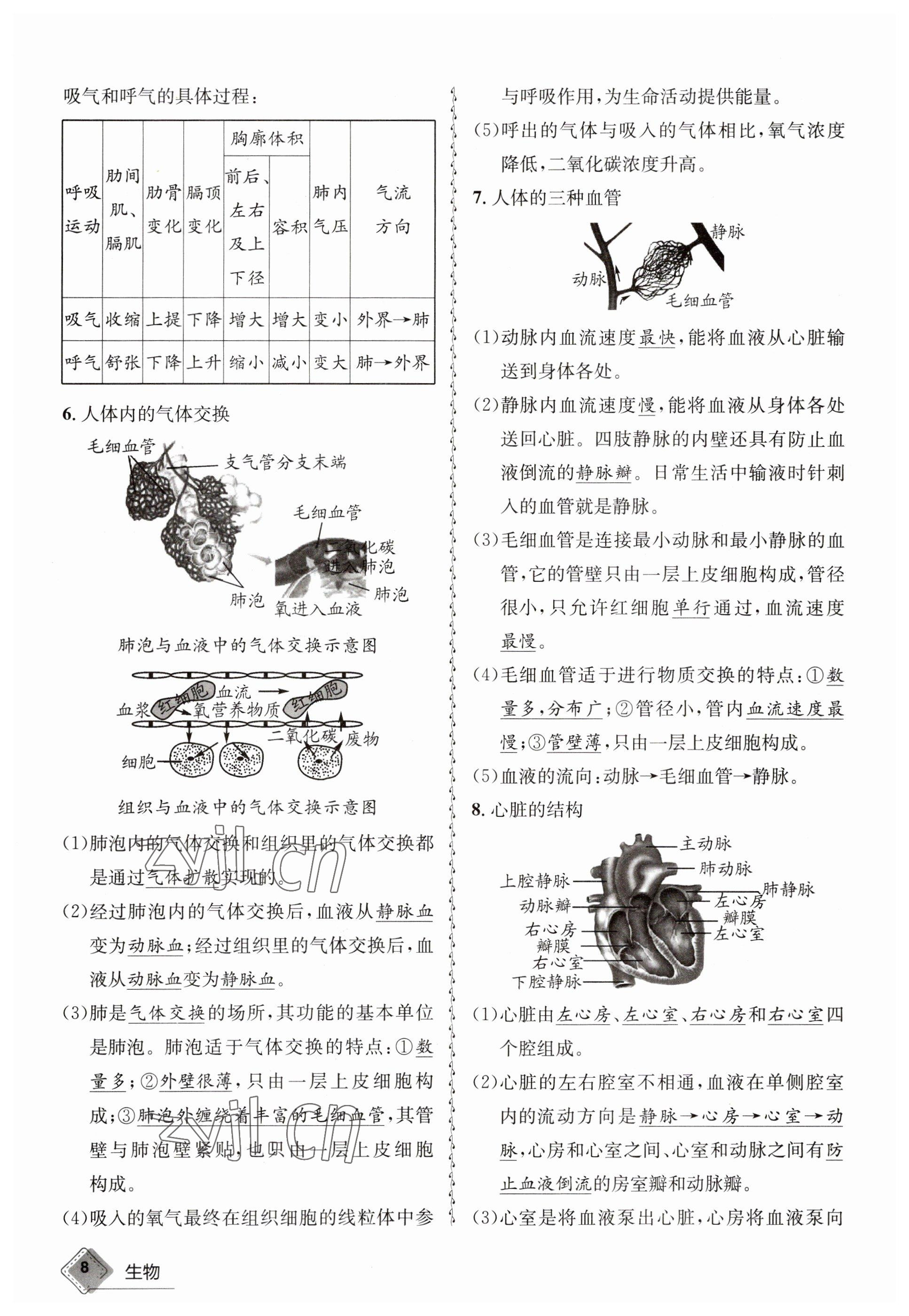 2023年天府教與學(xué)中考復(fù)習(xí)與訓(xùn)練生物 參考答案第8頁(yè)