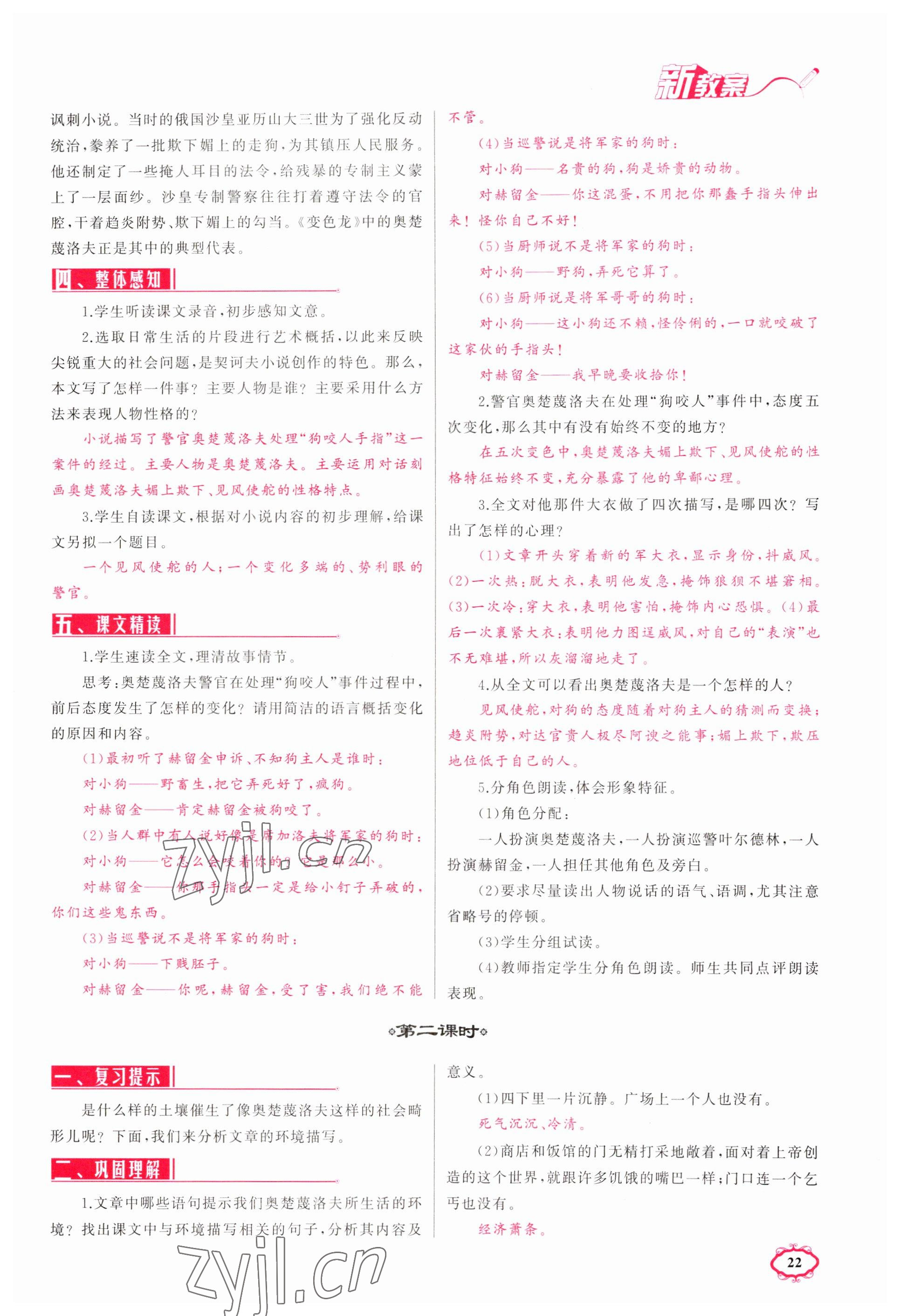 2023年四清導(dǎo)航九年級語文下冊人教版河南專版 參考答案第22頁