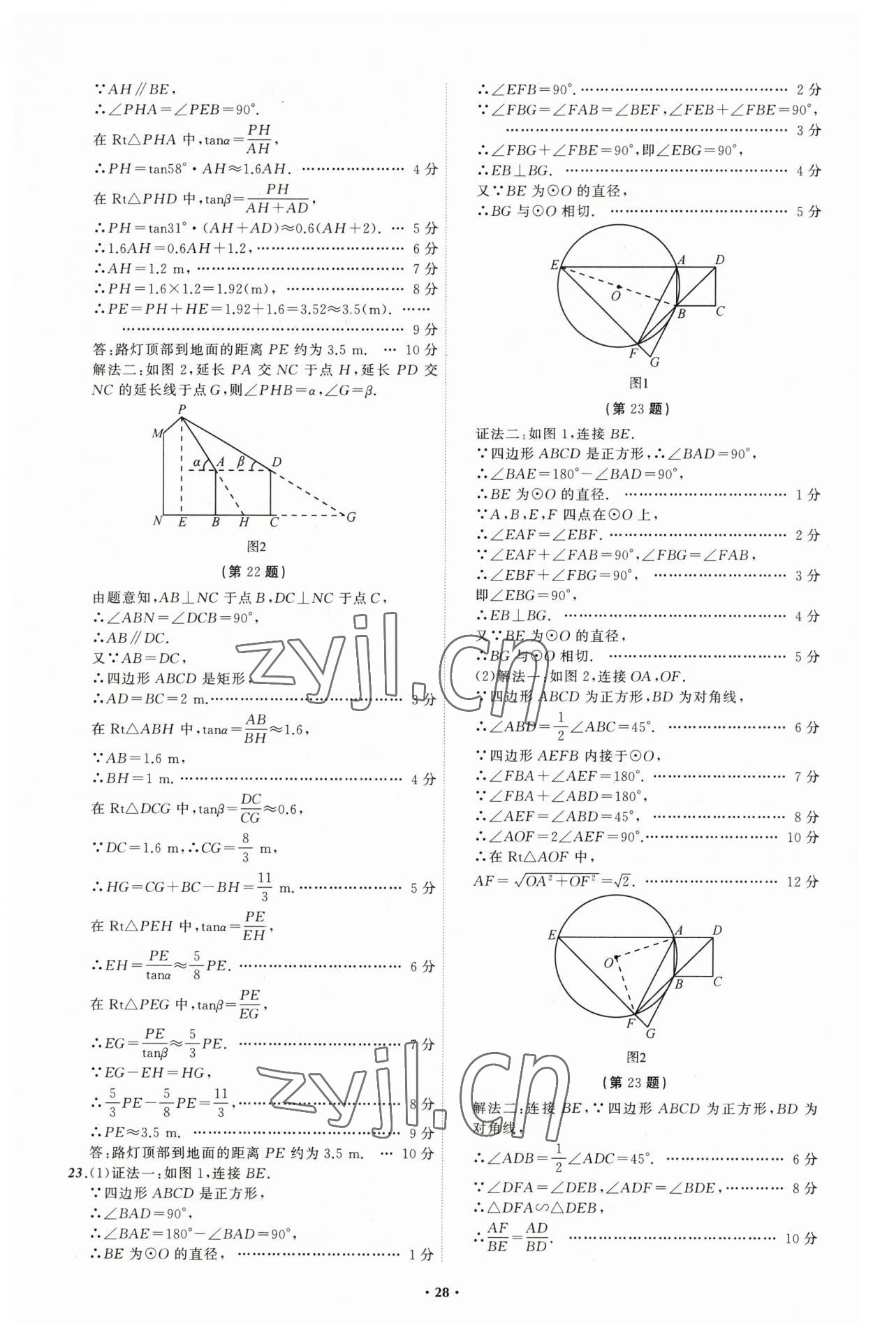 2023年中考必備數(shù)學(xué)遼寧專版 參考答案第28頁