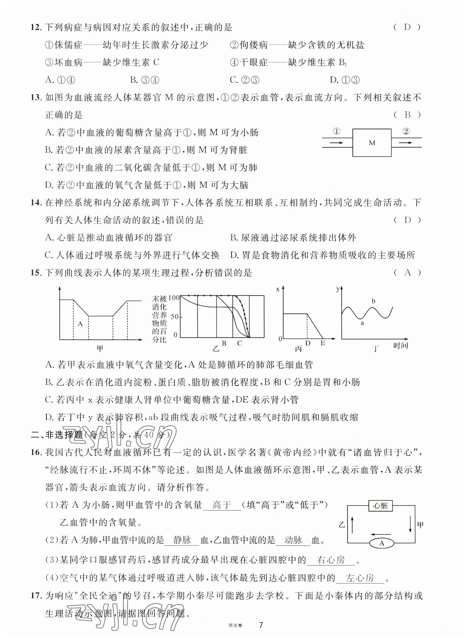 2023年火線100天中考滾動(dòng)復(fù)習(xí)法生物南充專版 第7頁