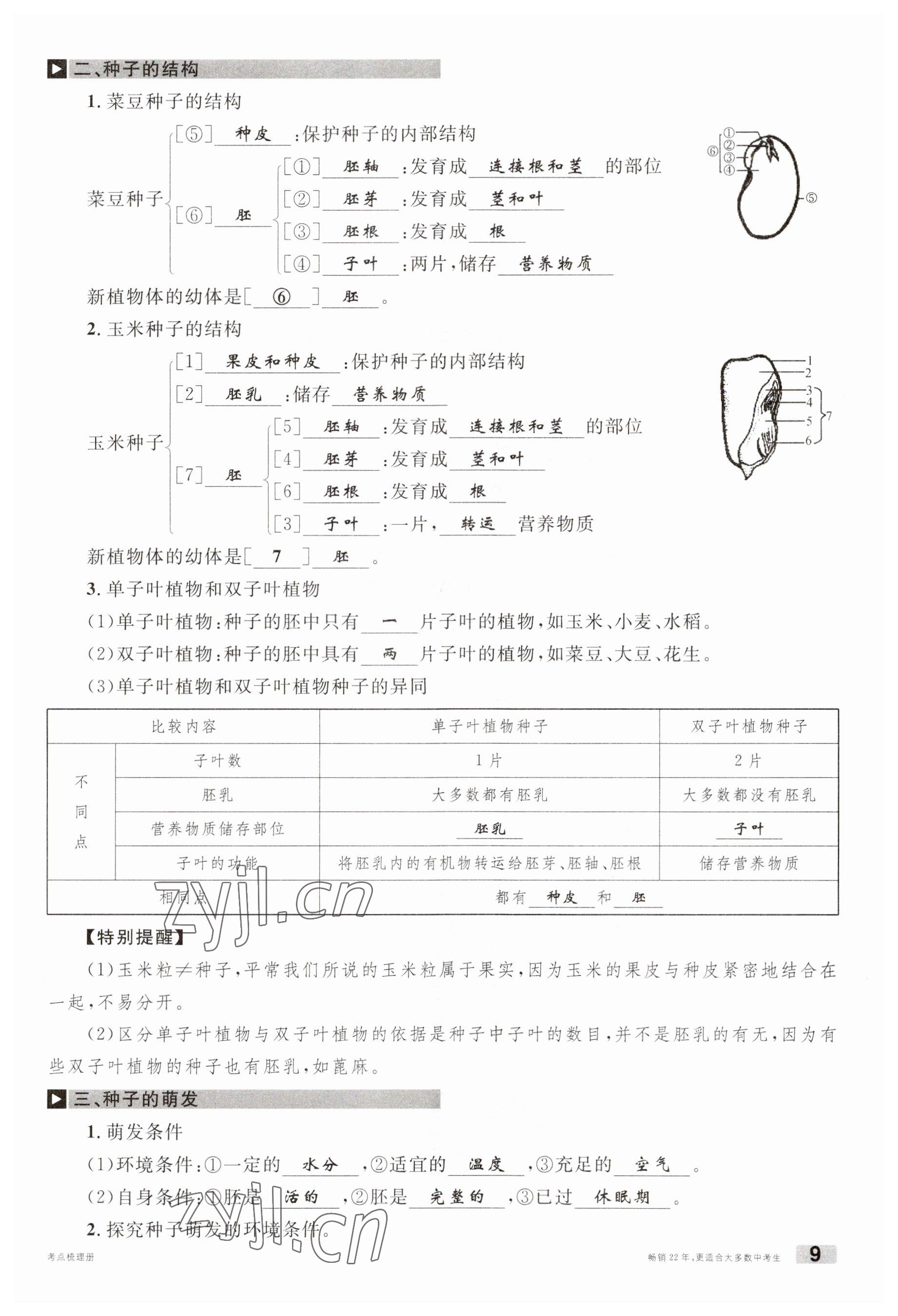 2023年火線100天中考滾動(dòng)復(fù)習(xí)法生物南充專版 參考答案第9頁(yè)