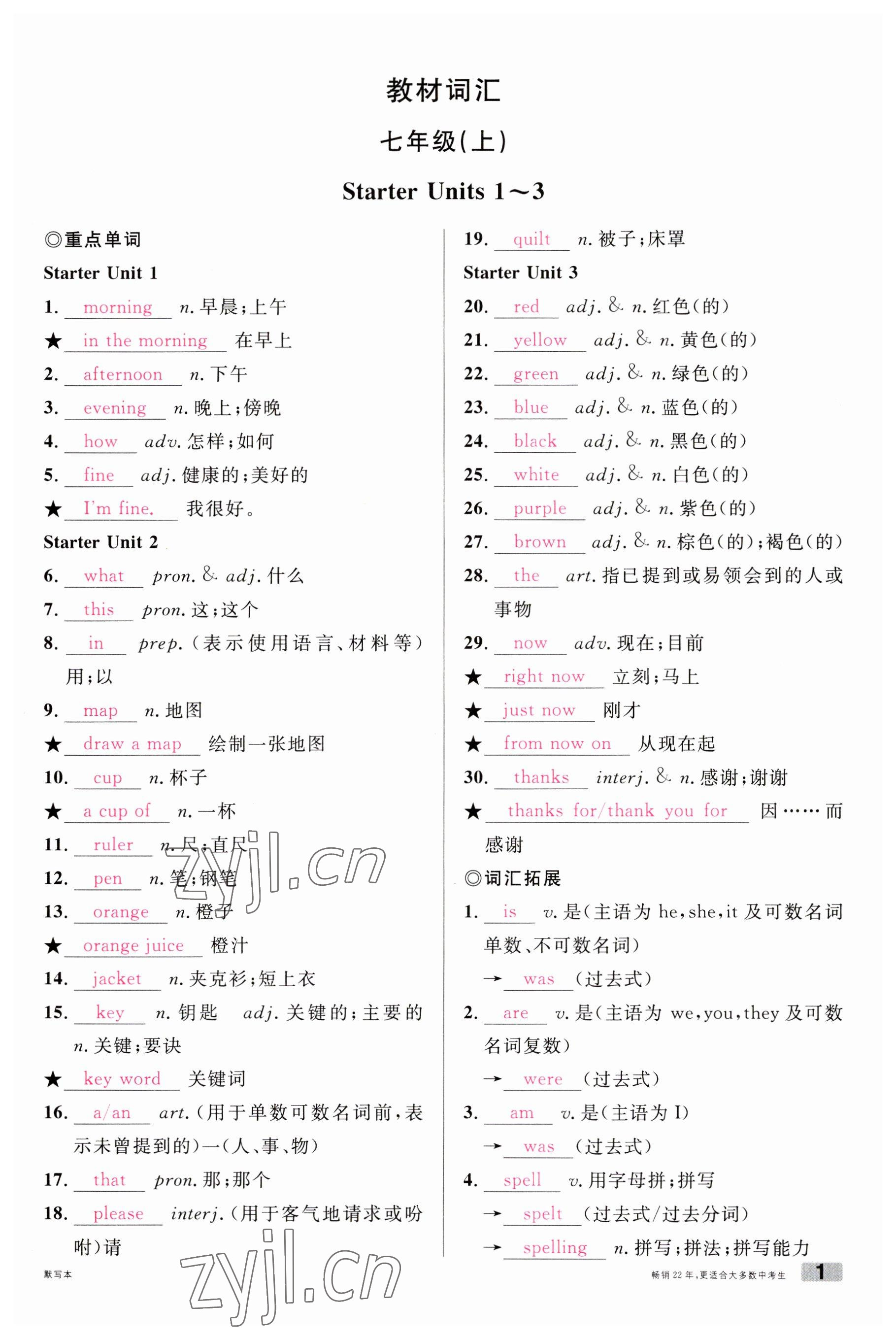 2023年火線100天中考滾動復(fù)習法英語南充專版 參考答案第3頁