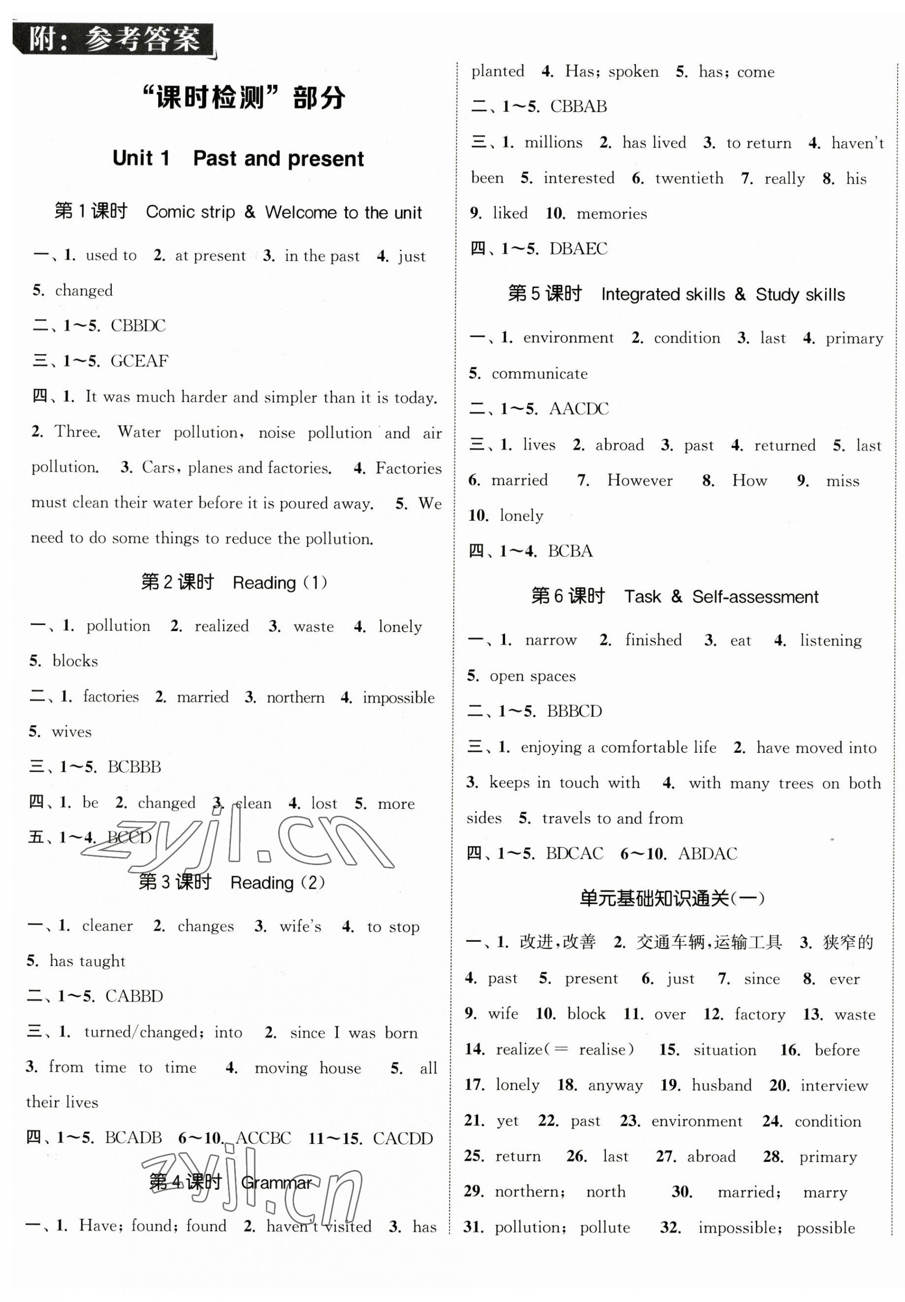 2023年通城學(xué)典活頁(yè)檢測(cè)八年級(jí)英語(yǔ)下冊(cè)譯林版 第1頁(yè)