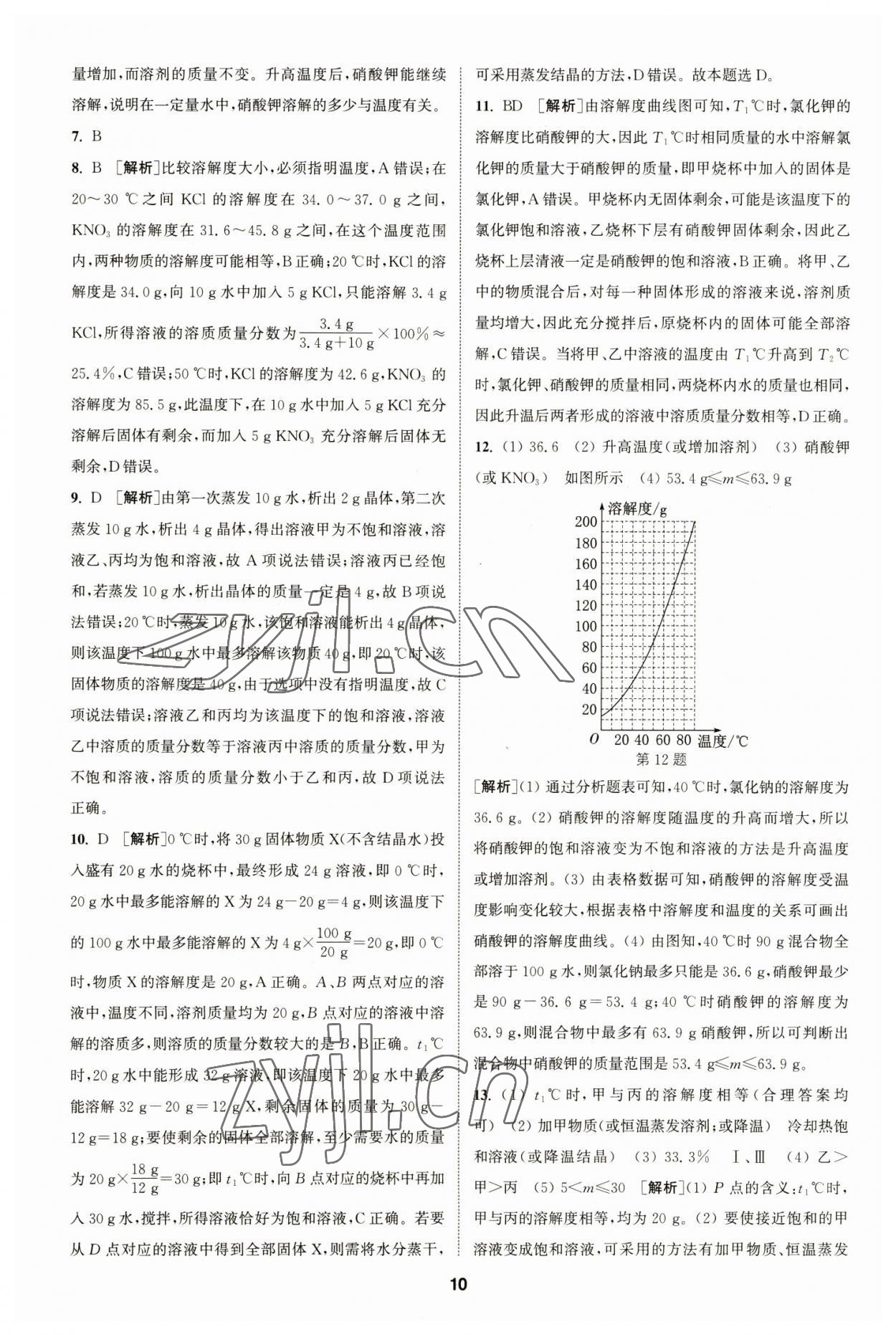 2023年拔尖特訓(xùn)九年級化學(xué)下冊滬教版 參考答案第10頁