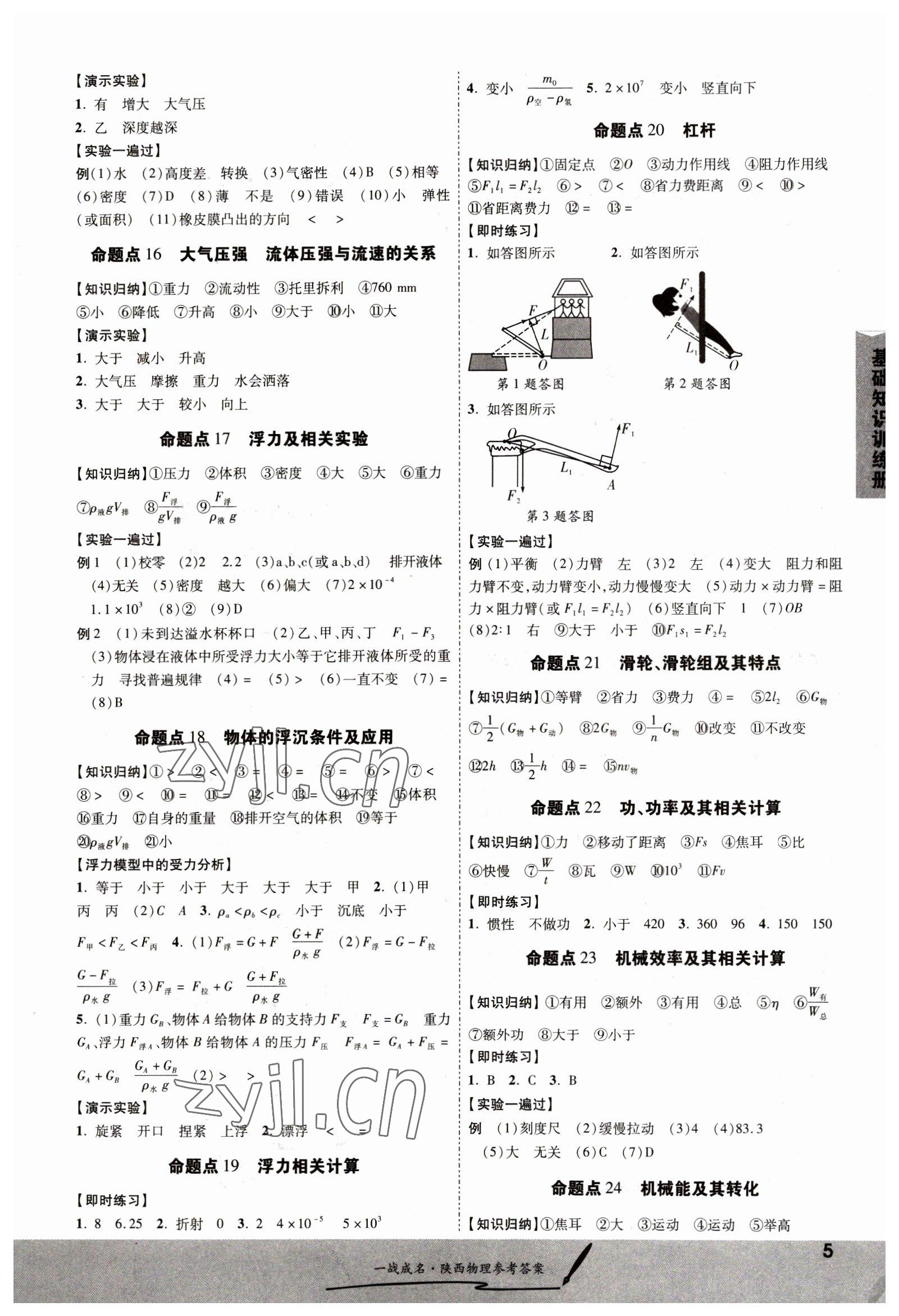 2023年一战成名考前新方案物理陕西专版 第5页