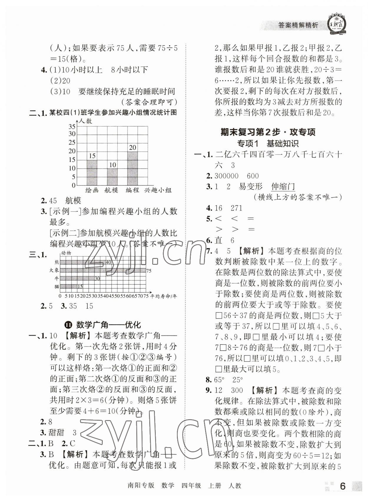 2022年王朝霞期末真題精編四年級(jí)數(shù)學(xué)上冊(cè)人教版南陽(yáng)專版 參考答案第6頁(yè)