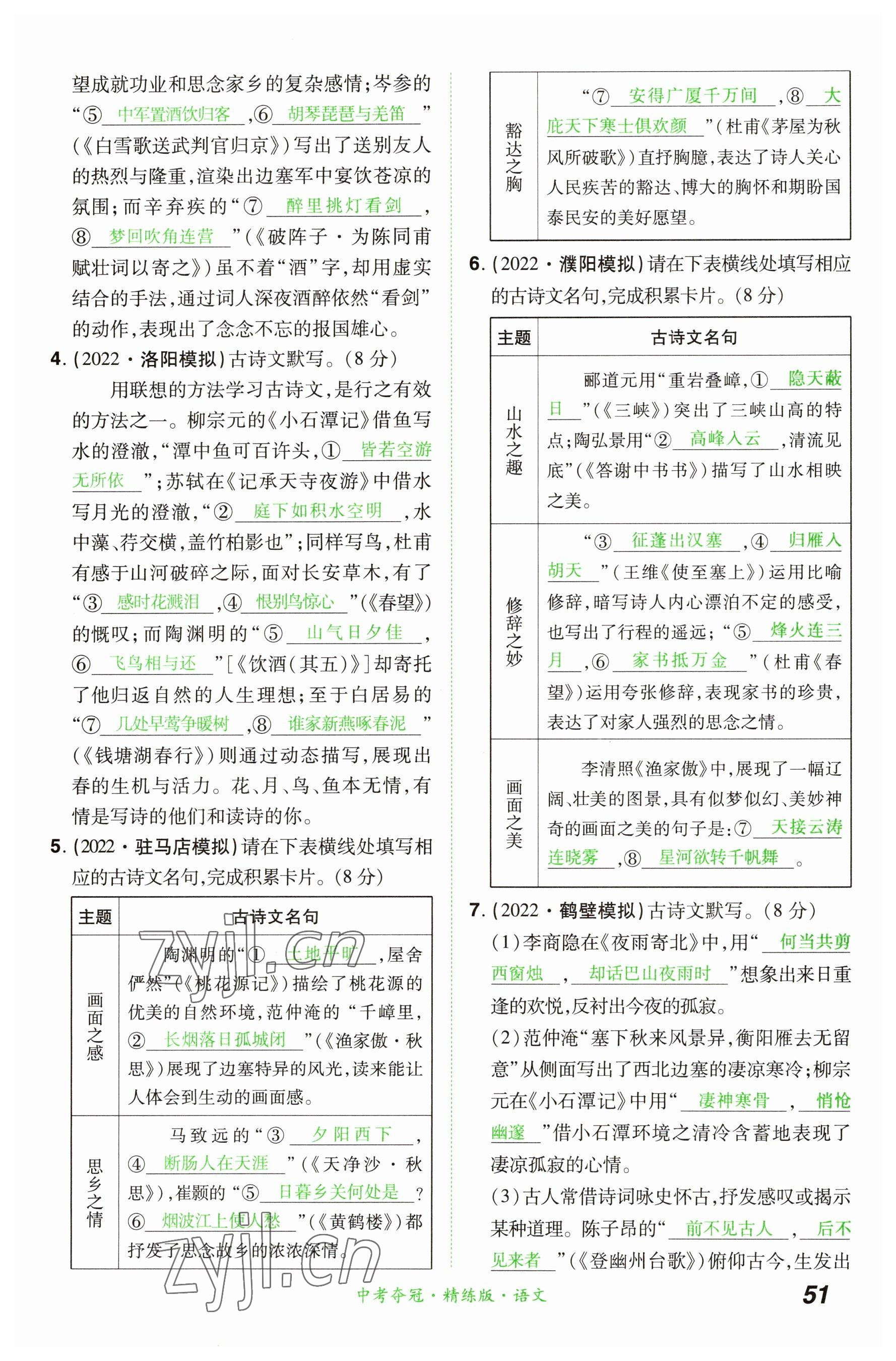 2023年国华教育中考夺冠语文河南专版 参考答案第51页