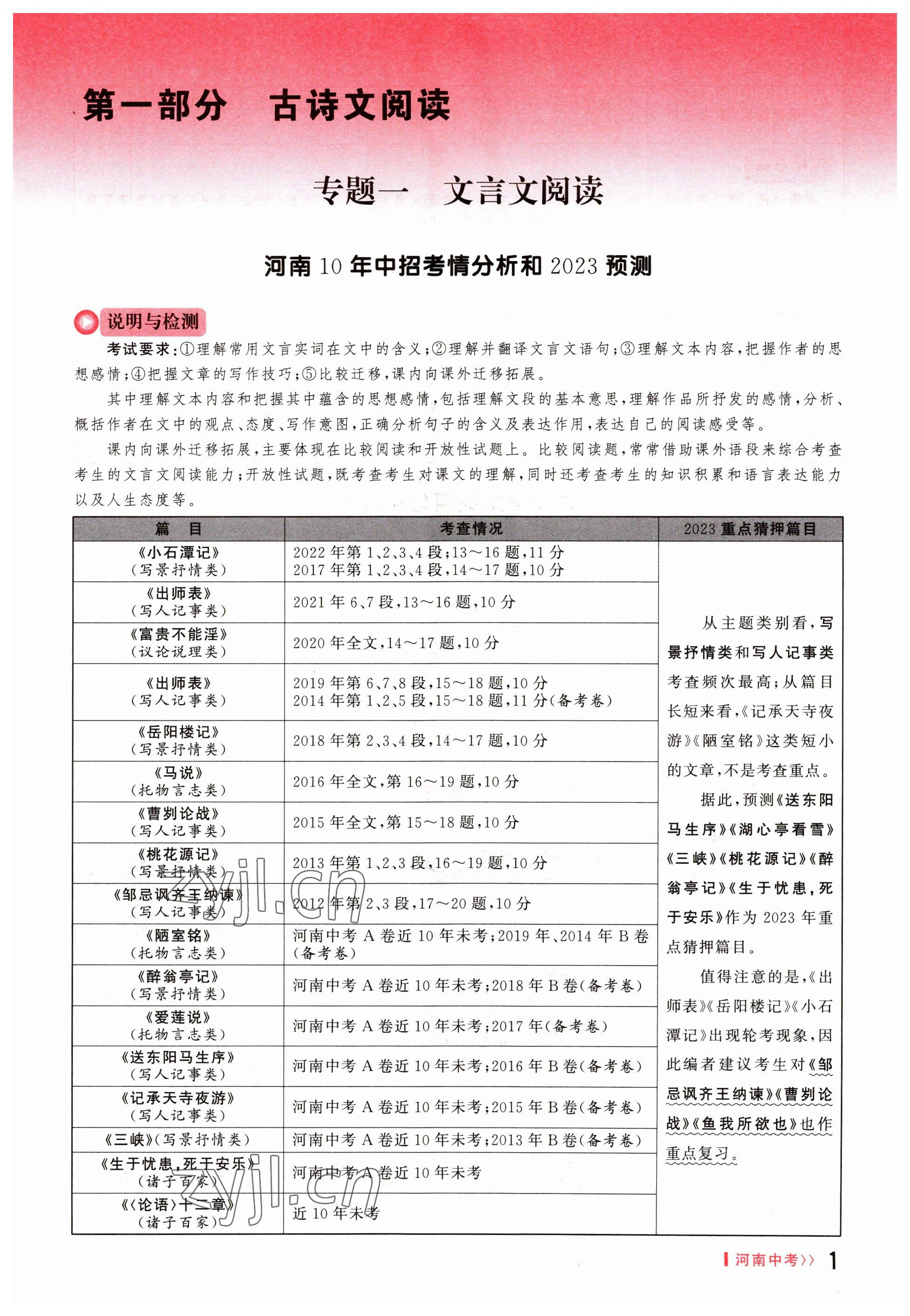 2023年碩源教育中考總復習名師解密語文河南專版 參考答案第1頁