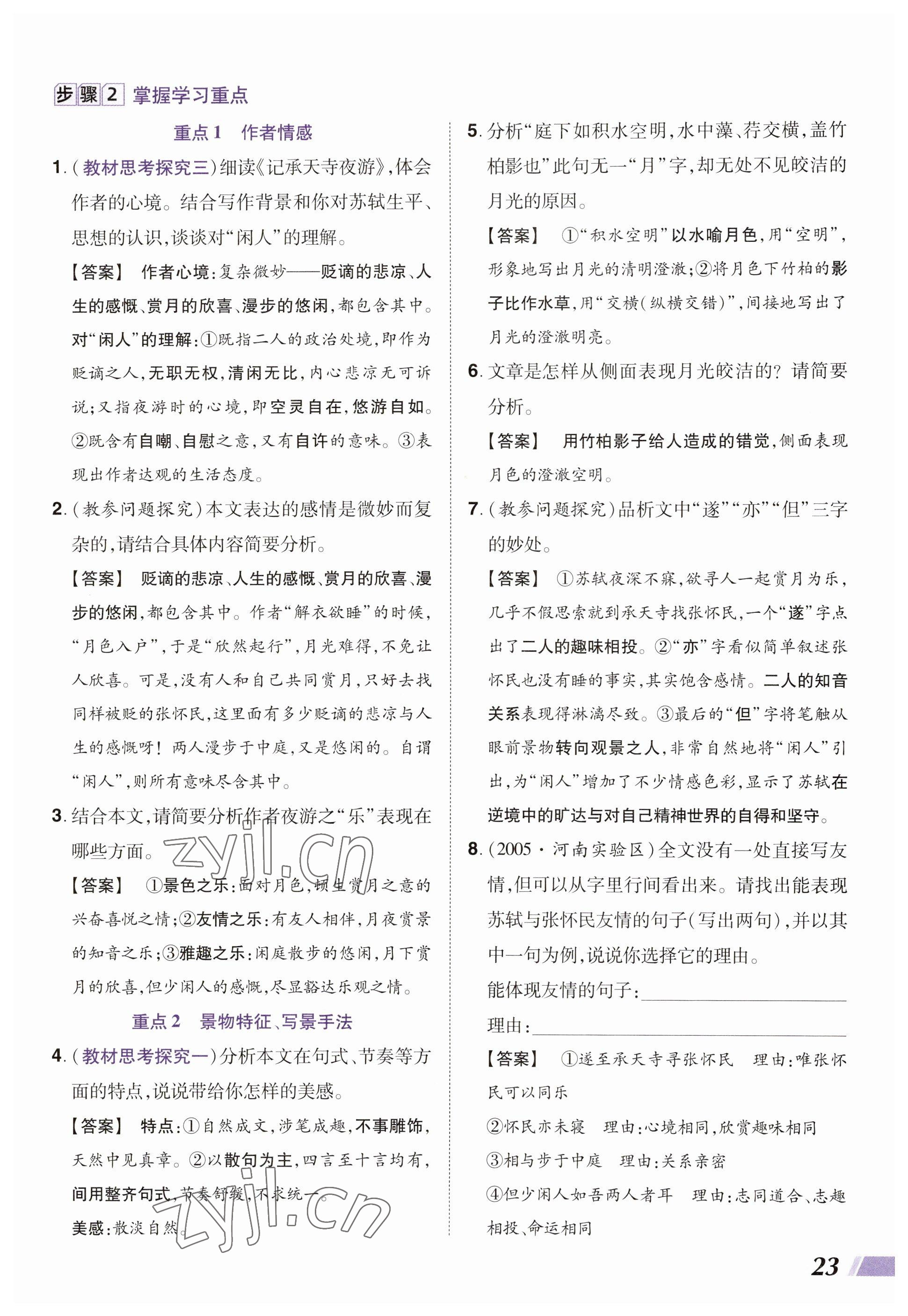 2023年中考通语文河南专版 参考答案第23页