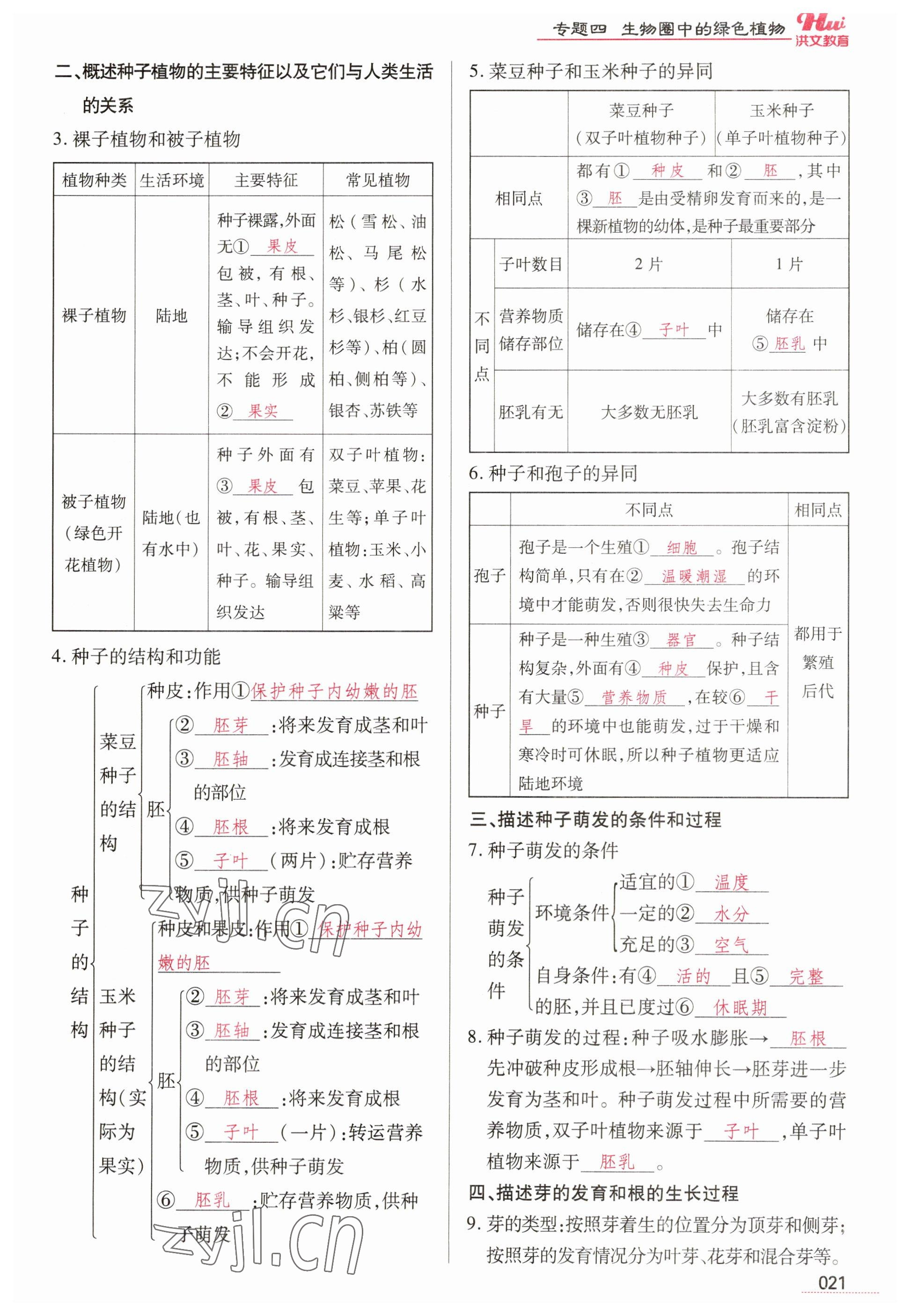 2023年洪文教育最新中考生物河南專版 參考答案第21頁