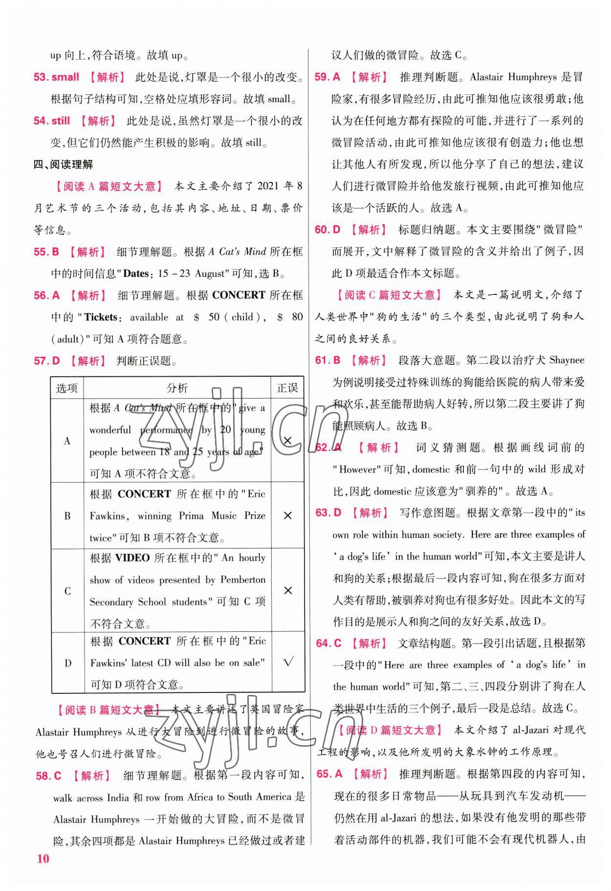 2023年金考卷江西中考45套汇编英语 参考答案第9页