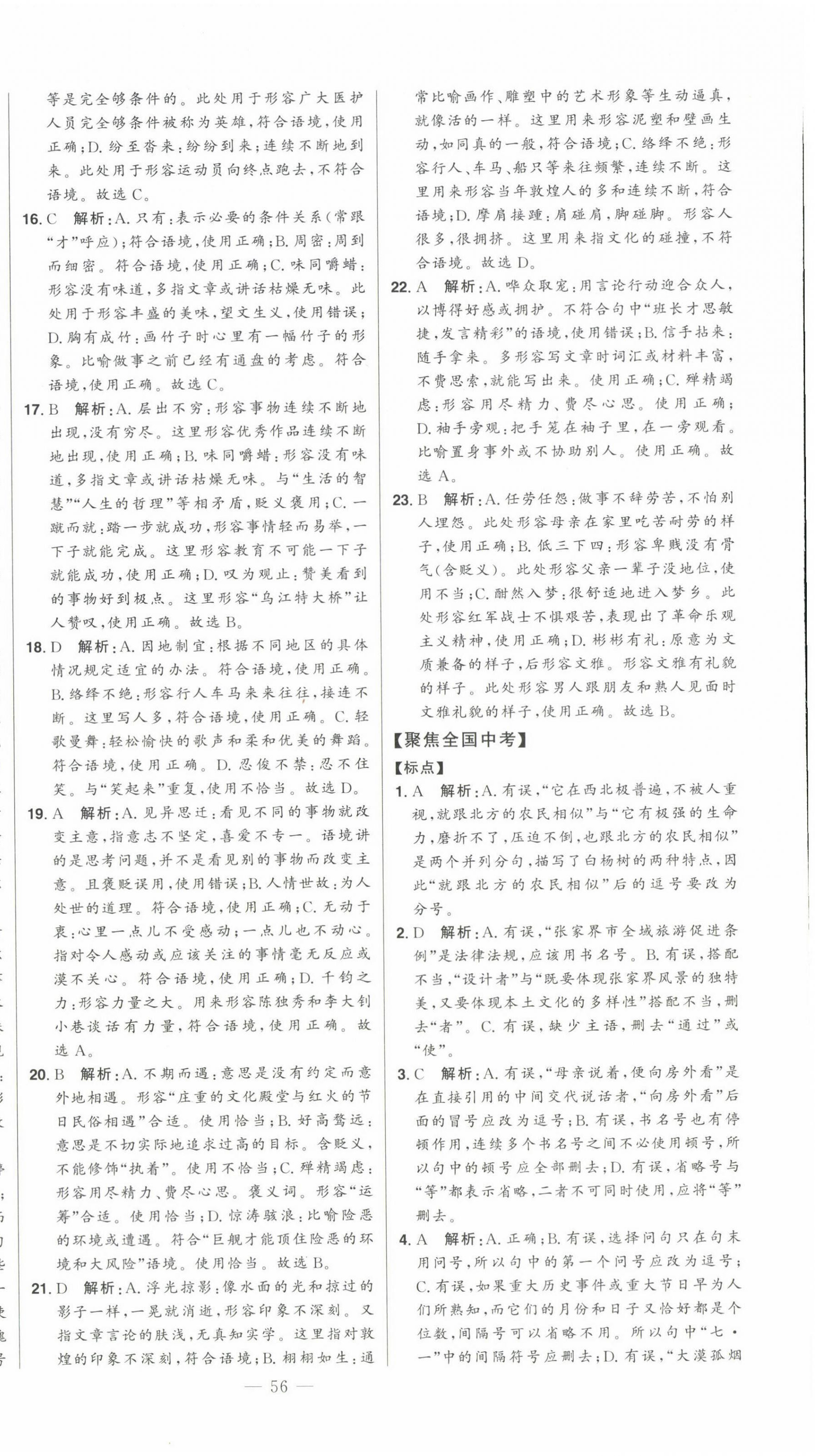 2023年智慧大课堂学业总复习全程精练语文人教版 第20页