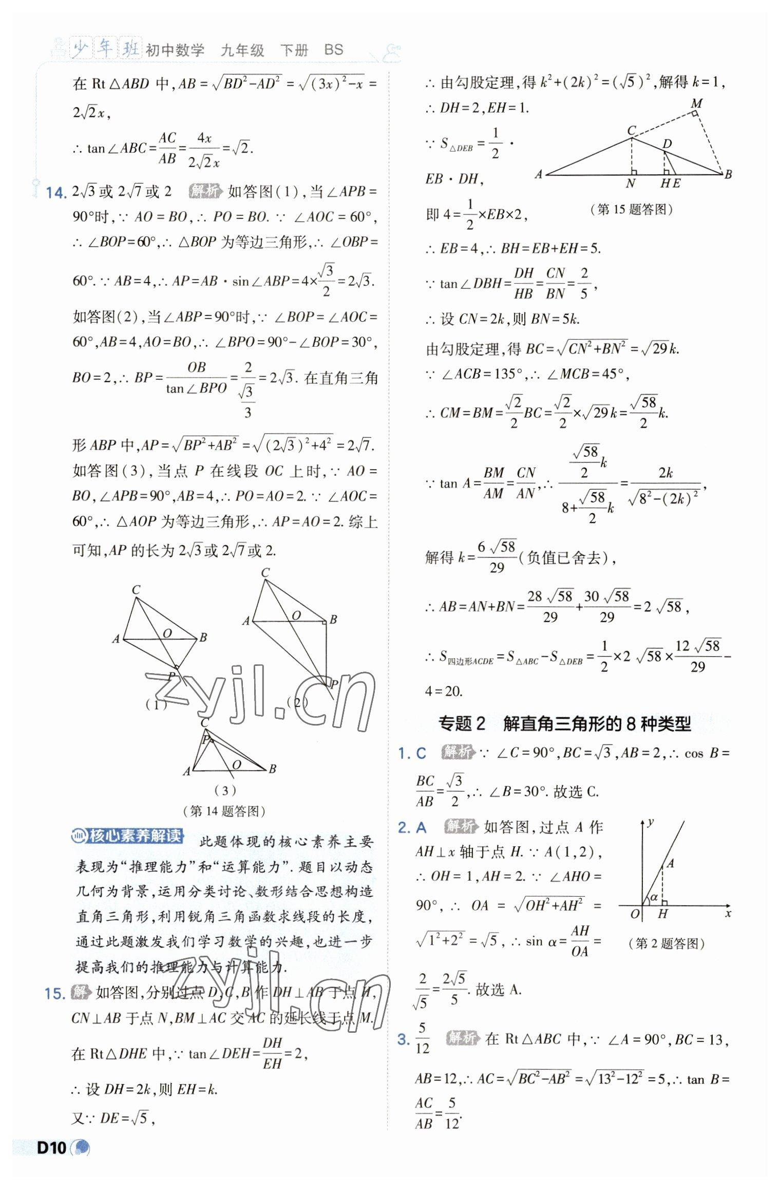 2023年少年班九年级数学下册北师大版 第10页