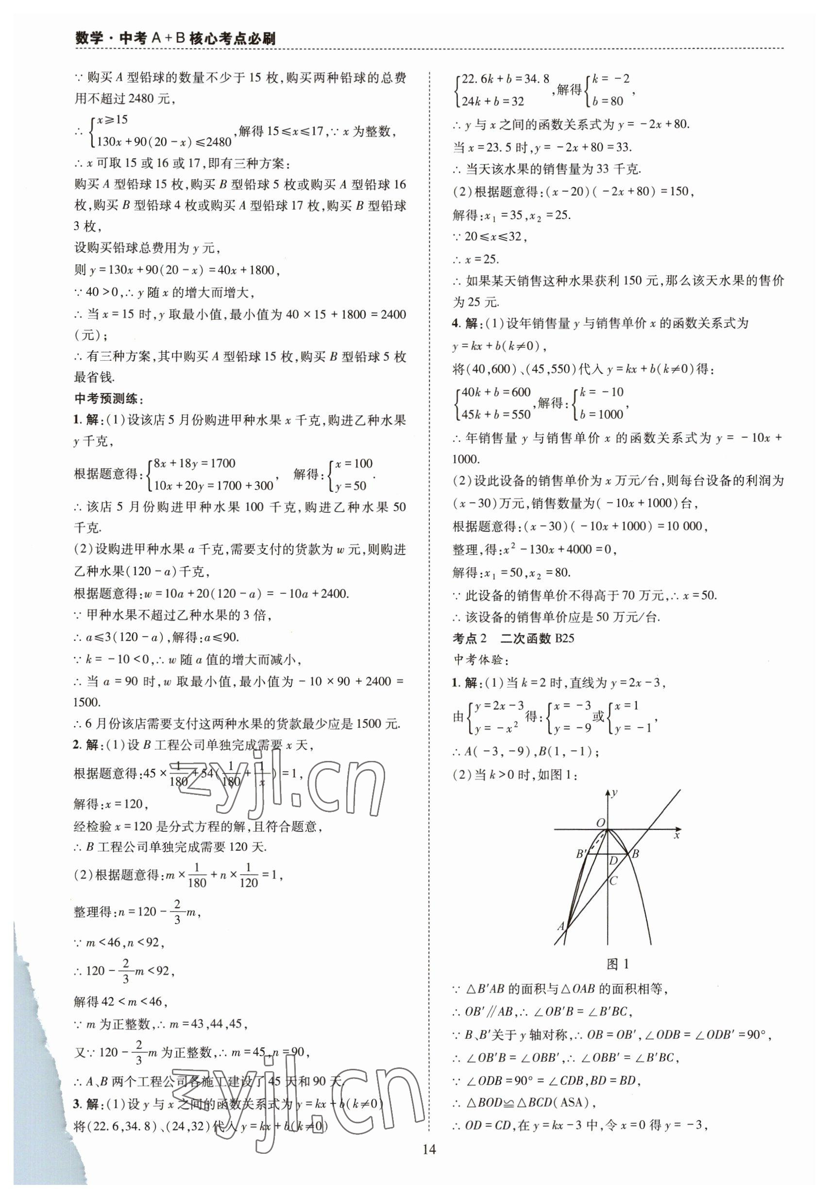 2023年中考A+B核心考點(diǎn)必刷數(shù)學(xué) 第14頁