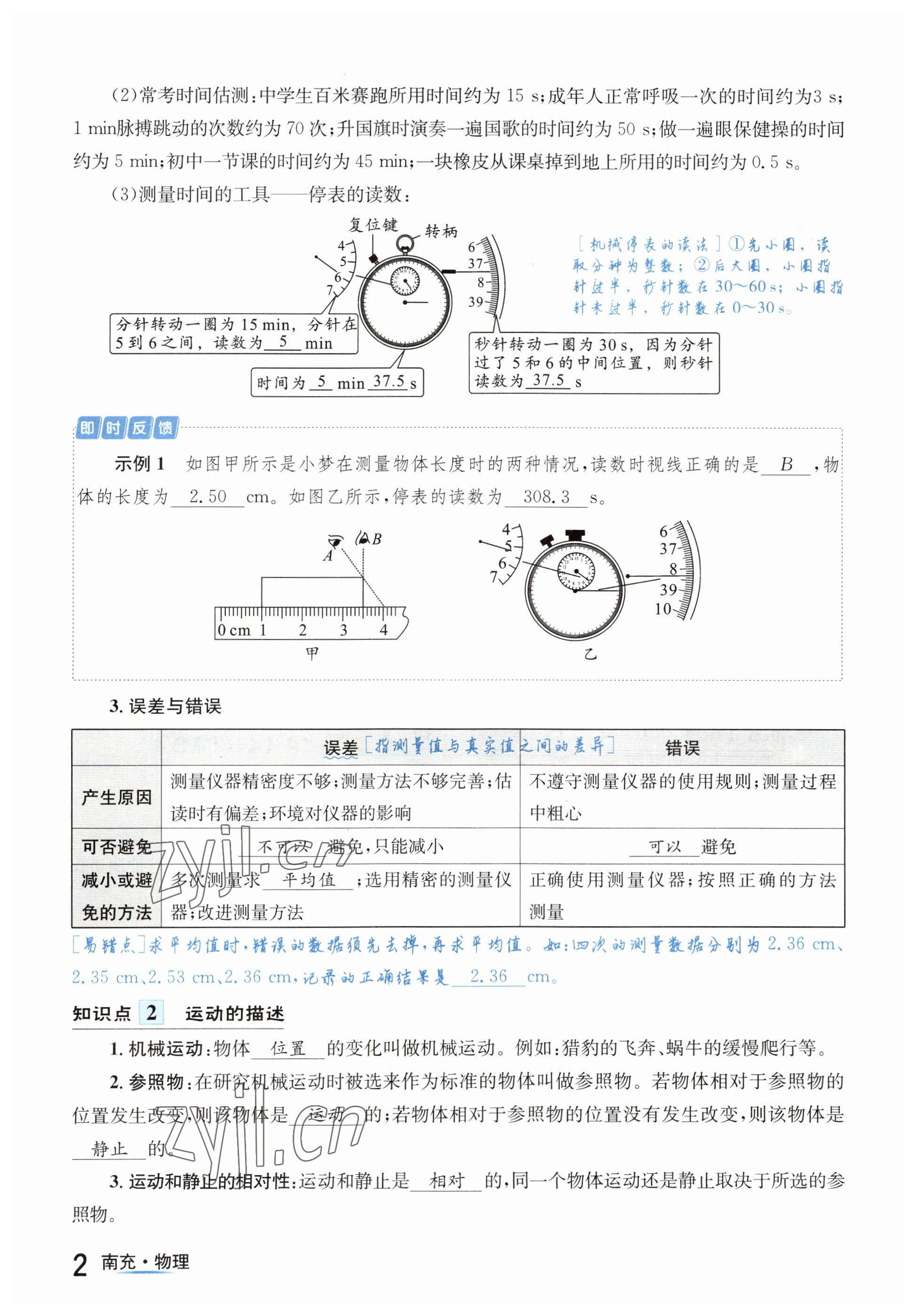 2023年國華圖書中考拐點(diǎn)物理南充專版 參考答案第2頁