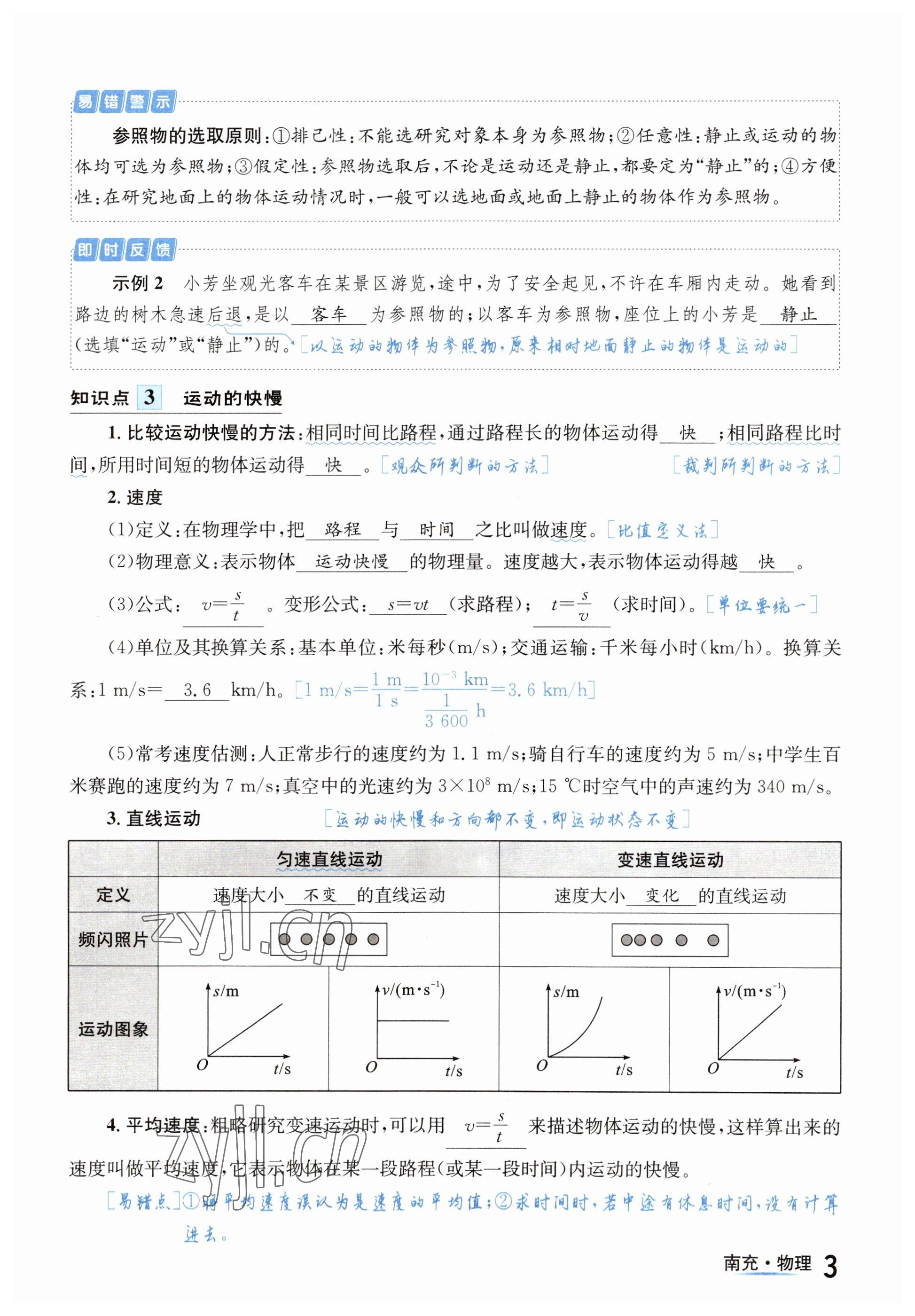 2023年国华图书中考拐点物理南充专版 参考答案第3页