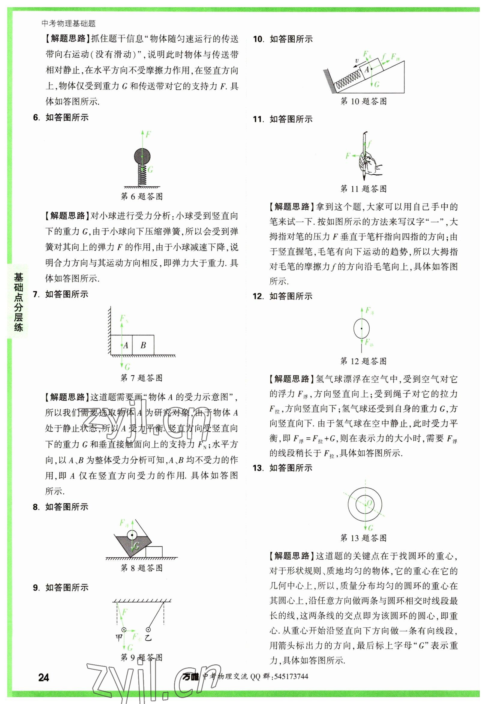 2023年万唯中考物理基础题 参考答案第24页