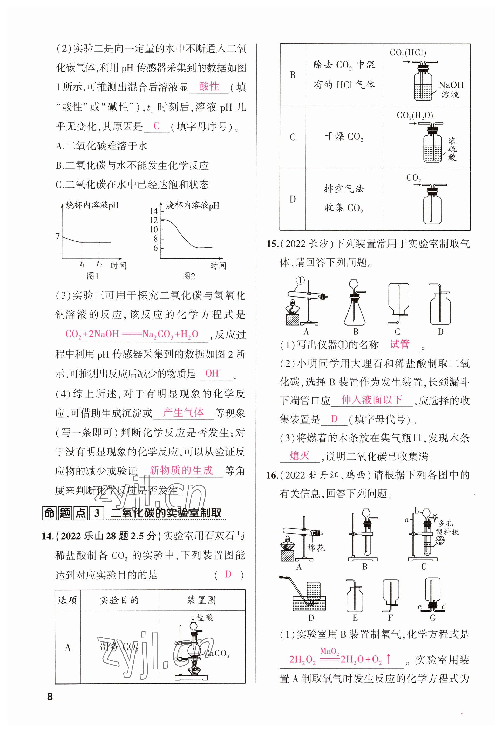 2023年聚焦中考化學(xué)四川專版 參考答案第10頁