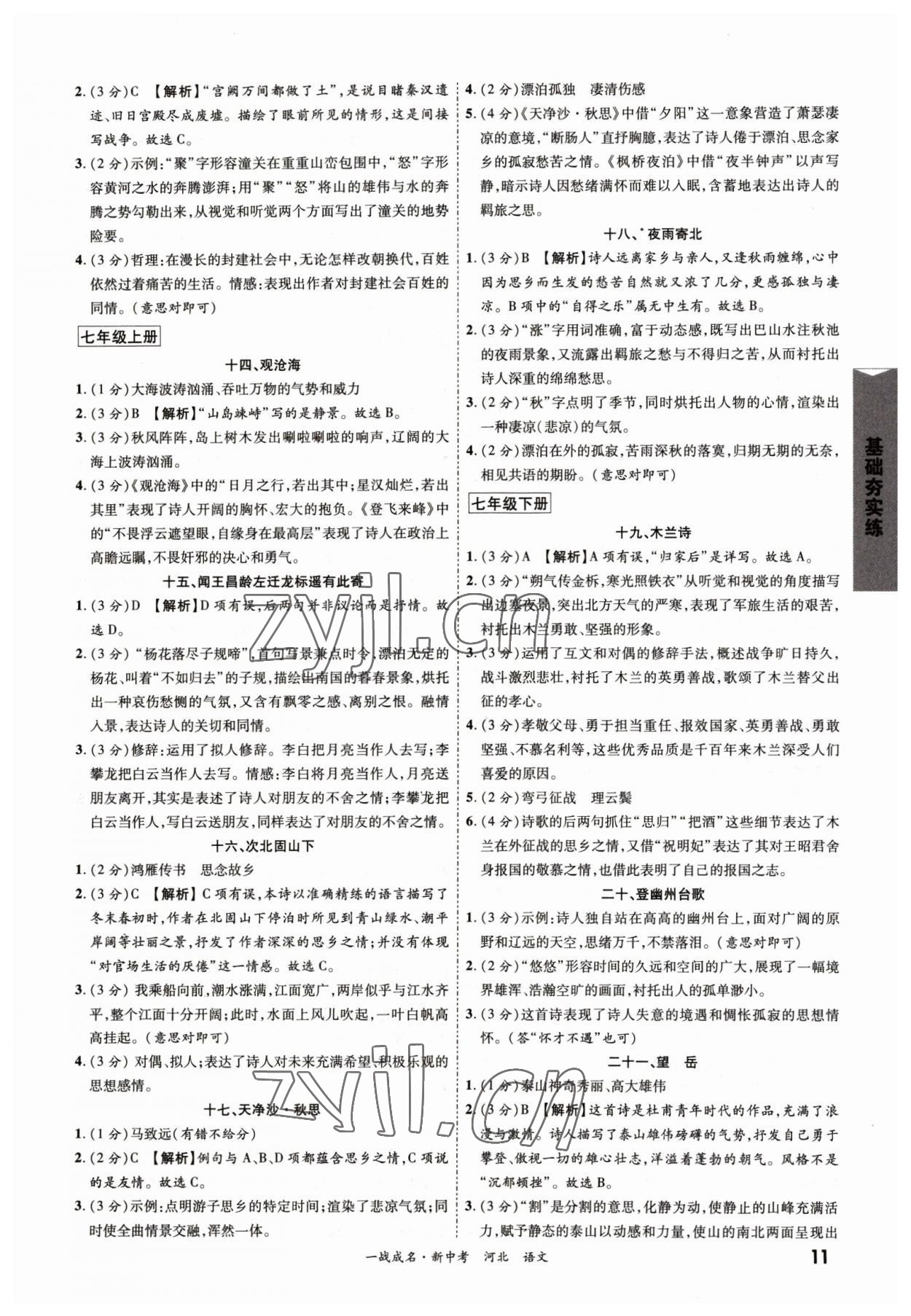 2023年一战成名考前新方案语文河北中考 第11页