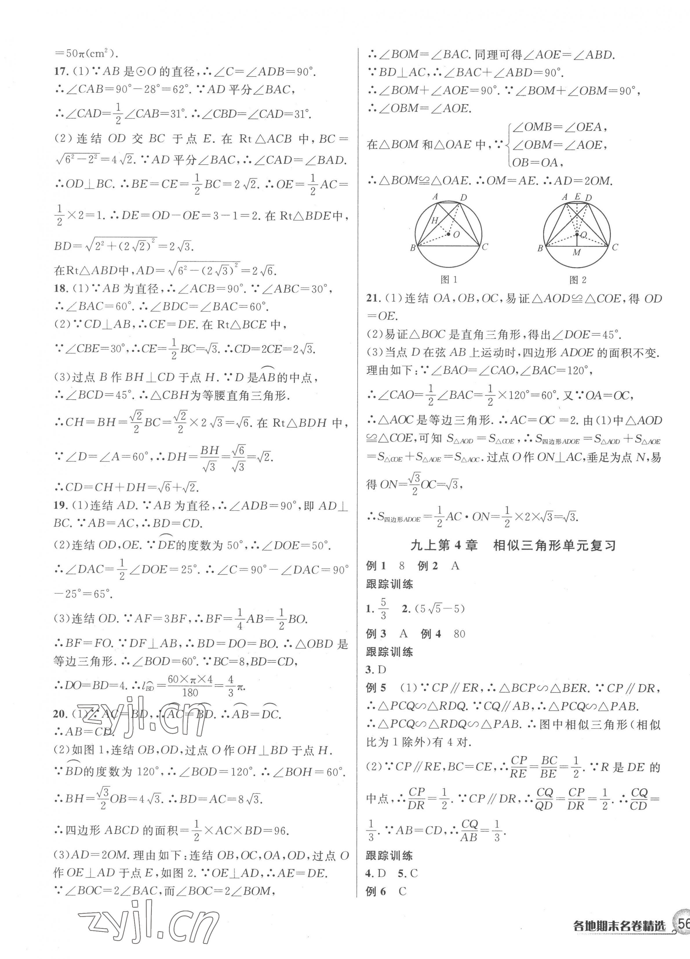 2022年各地期末名卷精选九年级数学全一册浙教版 第7页