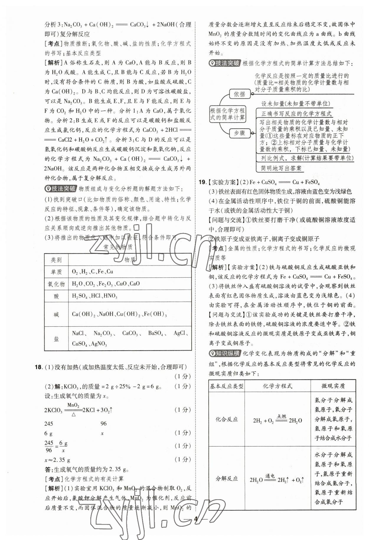 2023年99+1活页卷中考领航者化学山西专版 第4页