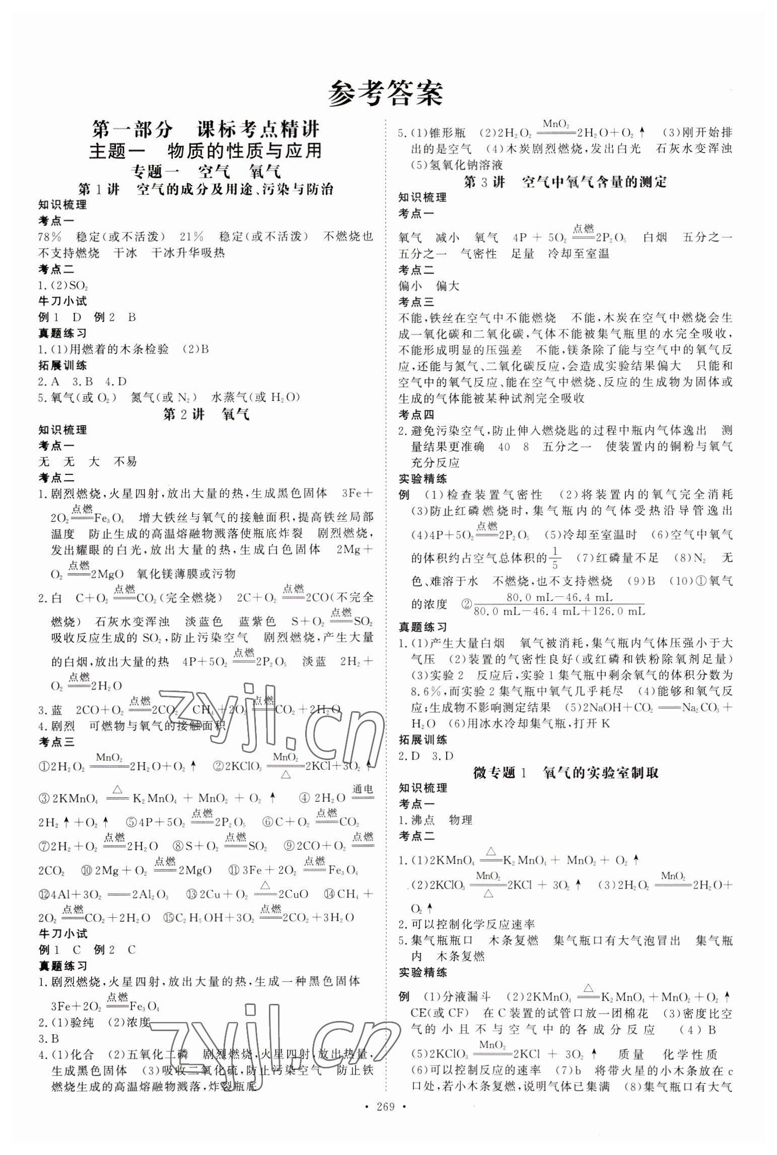 2023年創(chuàng)意課堂中考總復(fù)習(xí)指導(dǎo)化學(xué)福建專版 第1頁